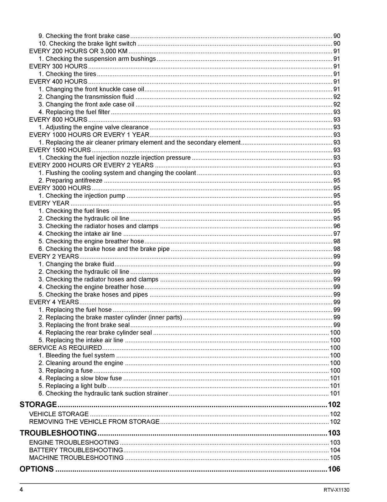 KUBOTA RTV-X1130 OPERATORS MANUAL - STEEL WIRE BOUND - PROTECTIVE COVERS