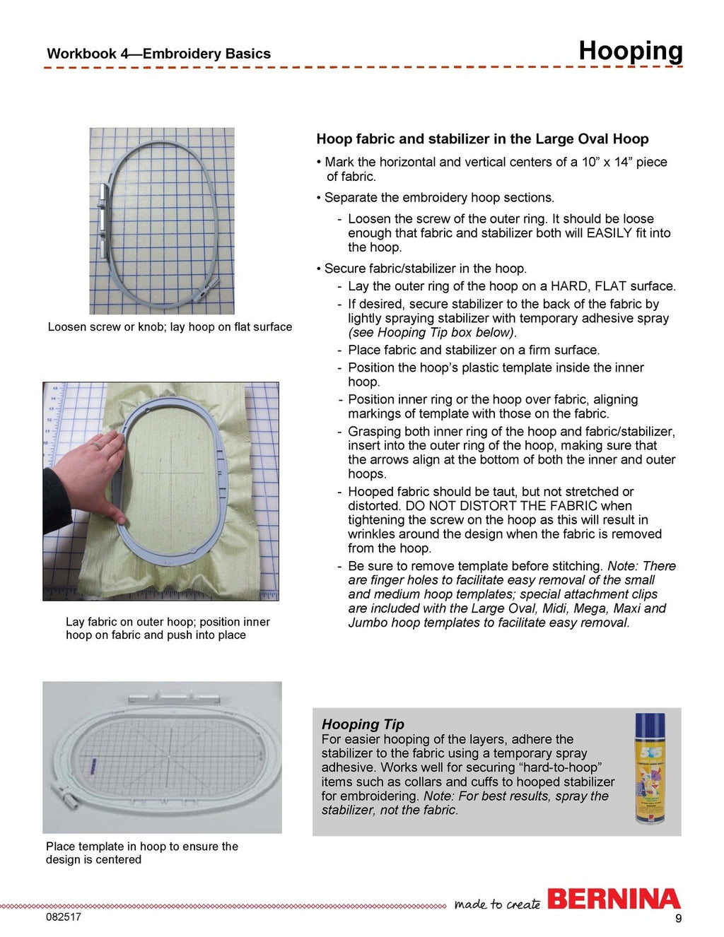 BERNINA Embroidery Workbook Addendum for B880 B790 PLUS - WIRE BOUND - COVERS