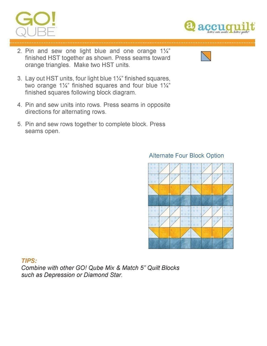 AccuQuilt Go! Qube Manual 5" 3-in-1: BLOCK, CORNERS & ANGLES, 432 PG  Wire Bound
