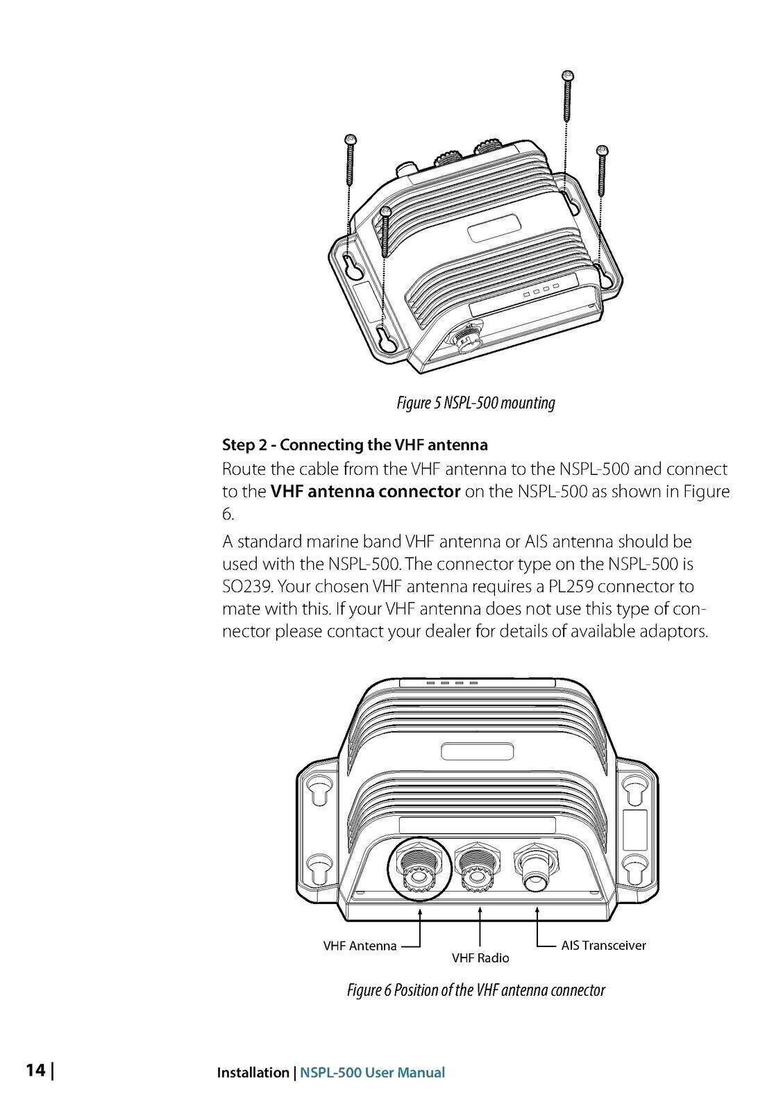 LOWRANCE NSPL-500 AIS/VHF Antenna Splitter User Manual - TOUGH WIRE BINDING