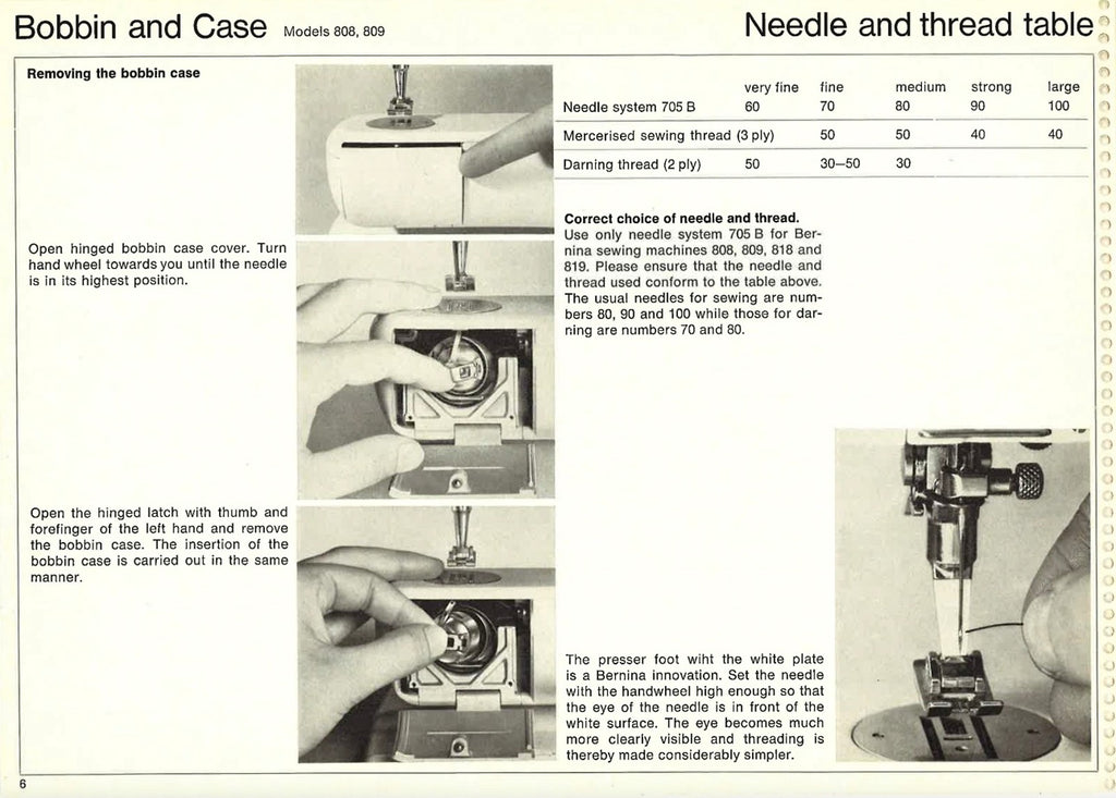 BERNINA 808 809 818 819 Sewing Machine Manual - STEEL WIRE BOUND - TOUGH COVERS