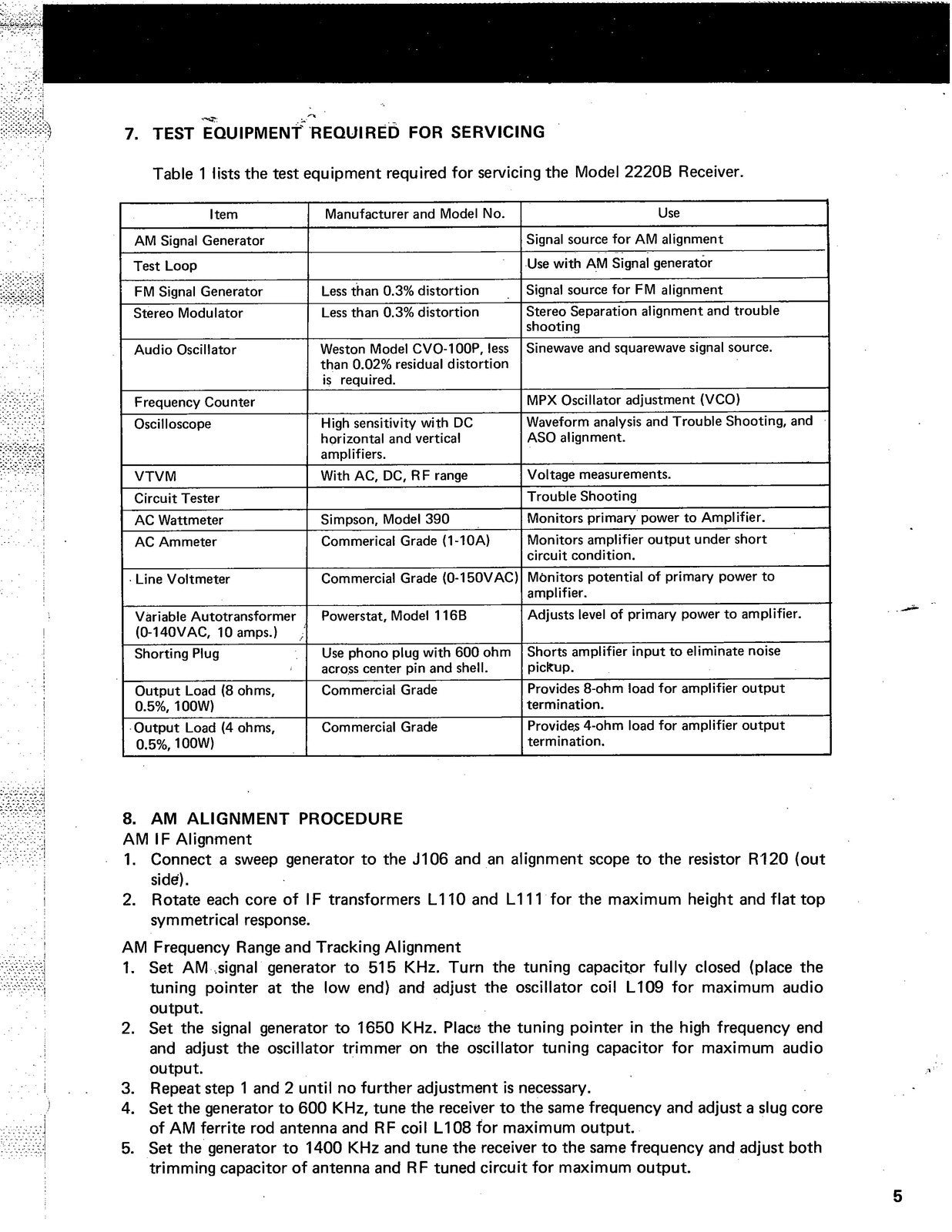 MARANTZ 2220B Service Manual - STEEL WIRE BOUND - PROTECTIVE COVERS