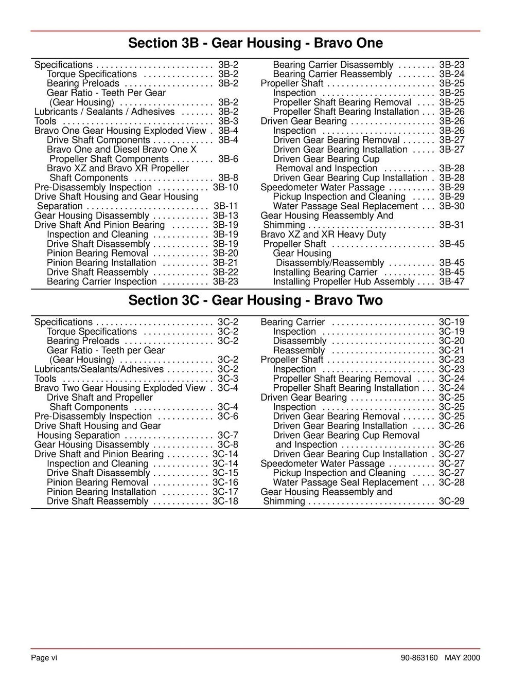 MERCURY MerCruiser Bravo Sterndrives No. 28 Service Manual - WIRE BOUND - COVERS