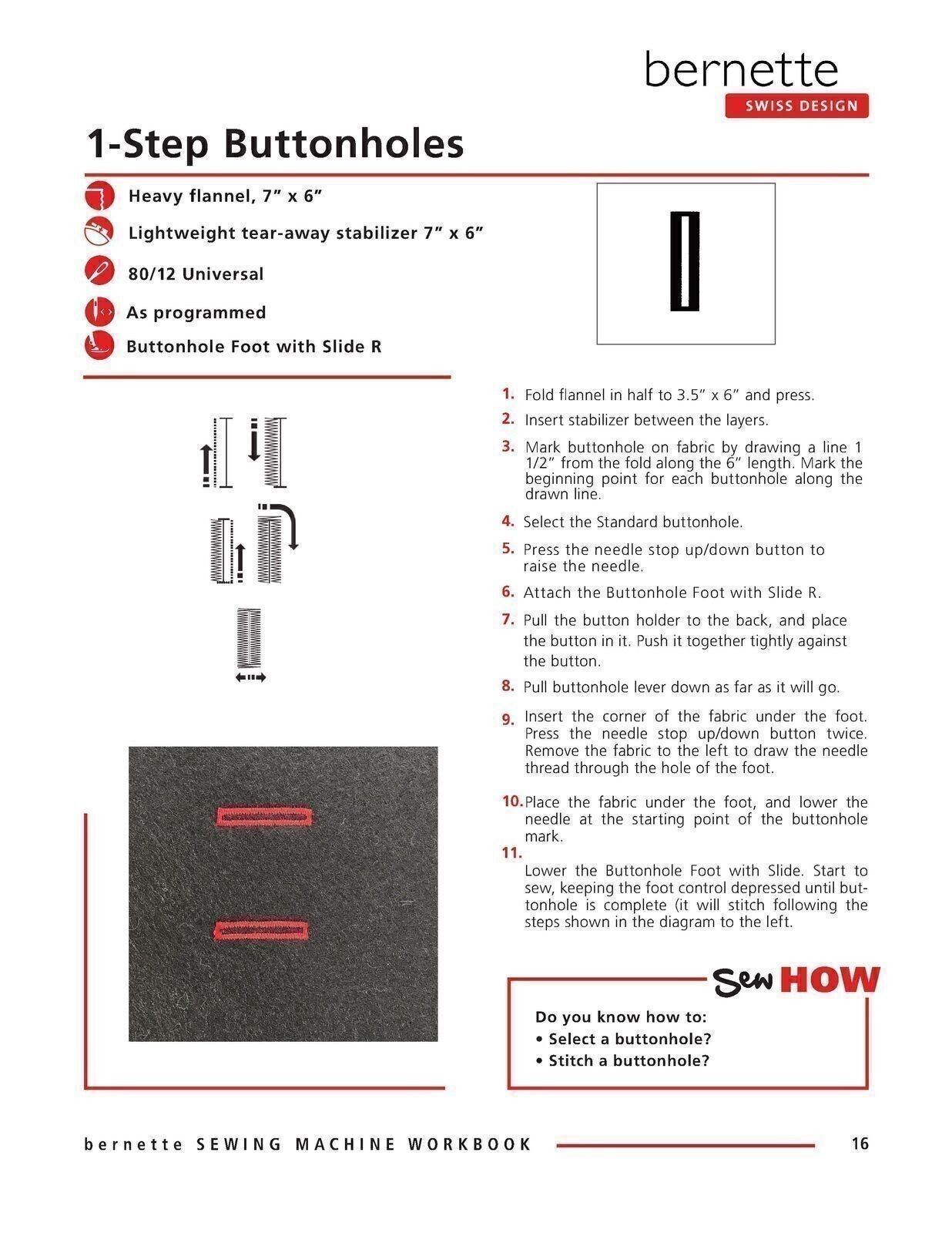 BERNINA Bernette B37 B38 Sewing Machine Mastery Workbook - WIRE BOUND