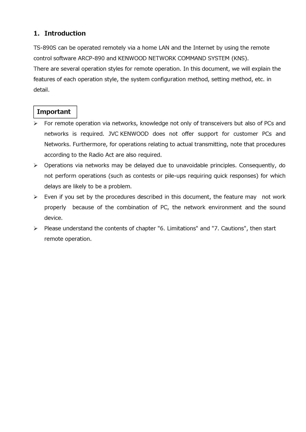 KENWOOD TS890 NETWORK COMMAND SETTING MANUAL - WIRE BOUND TOUGH COVERS