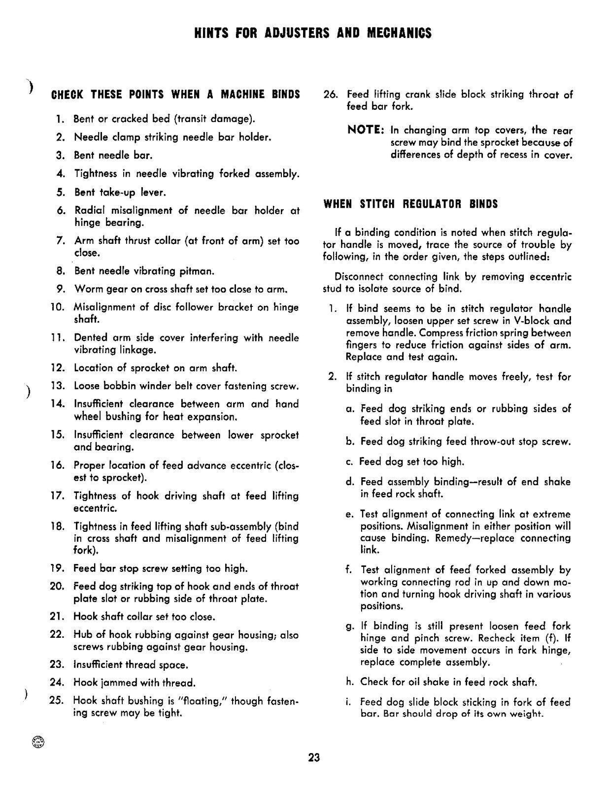 SINGER Class 401A SERVICE MANUAL (Not User Manual) WIRE BOUND, PROTECTIVE COVERS