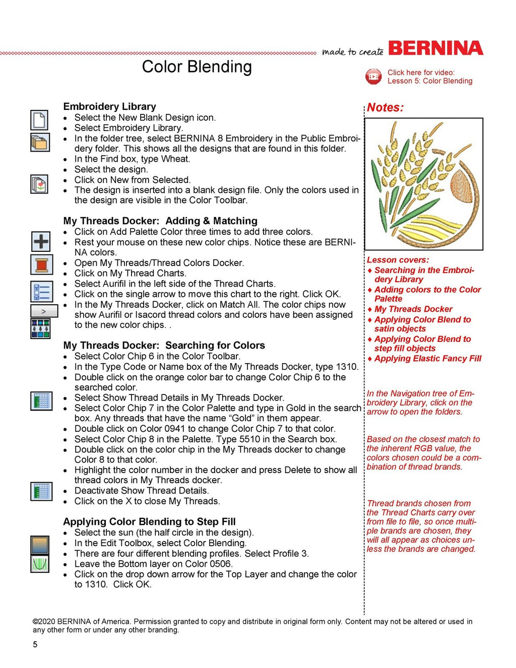 BERNINA Embroidery Software 8.2 WORKBOOK 3 ADVANCED FEATURES, WIRE BOUND, COVERS