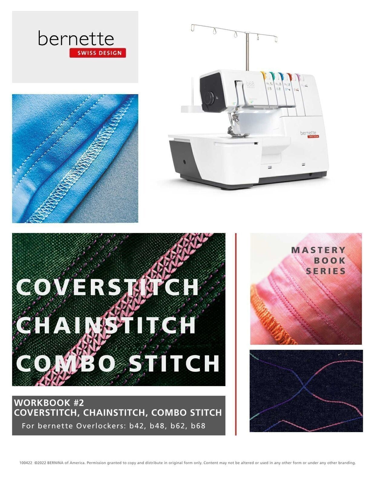 BERNINA B68 Airlock Serger User Manual + 2 WORKBOOK BUNDLE: Basics; Stitch Types