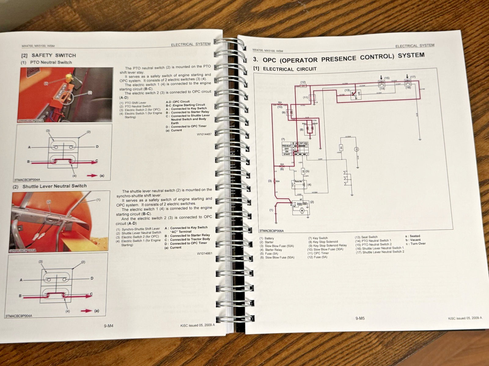 KUBOTA MX4700 MX5100 TRACTOR WORKSHOP MANUAL, WIRE BOUND TOUGH COVERS, FOLDOUTS!
