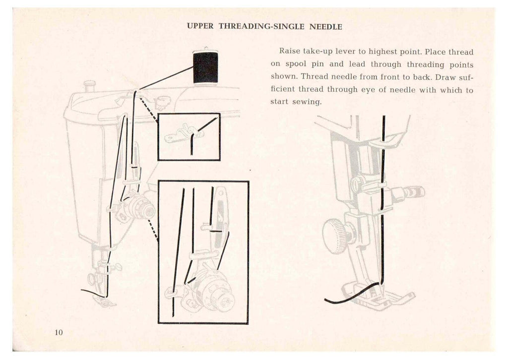 SINGER 401 SLANT-O-MATIC SEWING MACHINE User Manual Instructions - Wire Binding