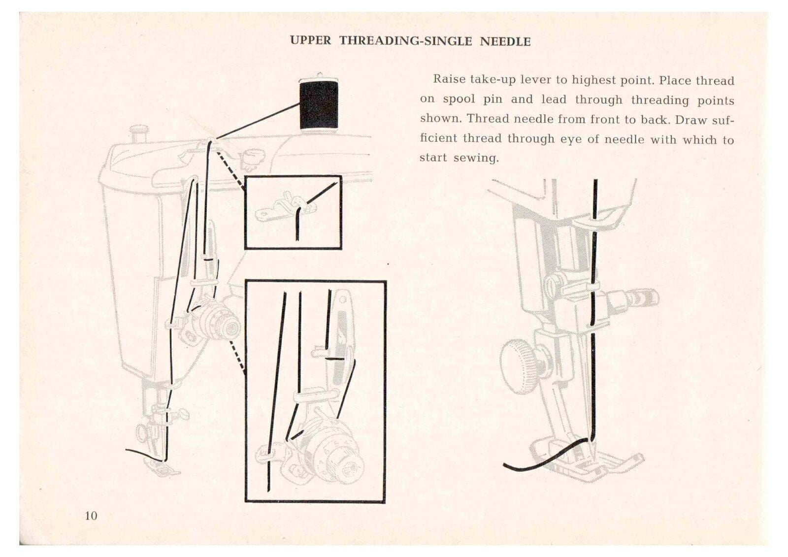 SINGER 401 SLANT-O-MATIC SEWING MACHINE User Manual Instructions - Wire Binding