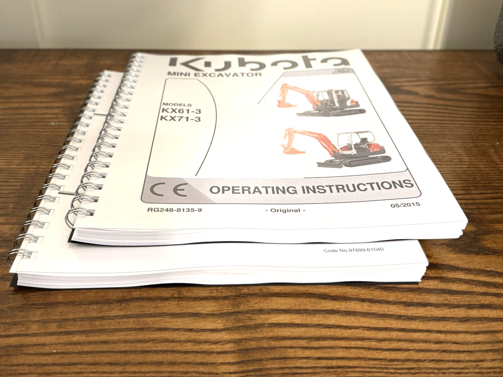 KUBOTA KX61-3 KX71-3 EXCAVATOR BUNDLE: OPERATORS MANUAL + WSM MECHANISM CHAPTER