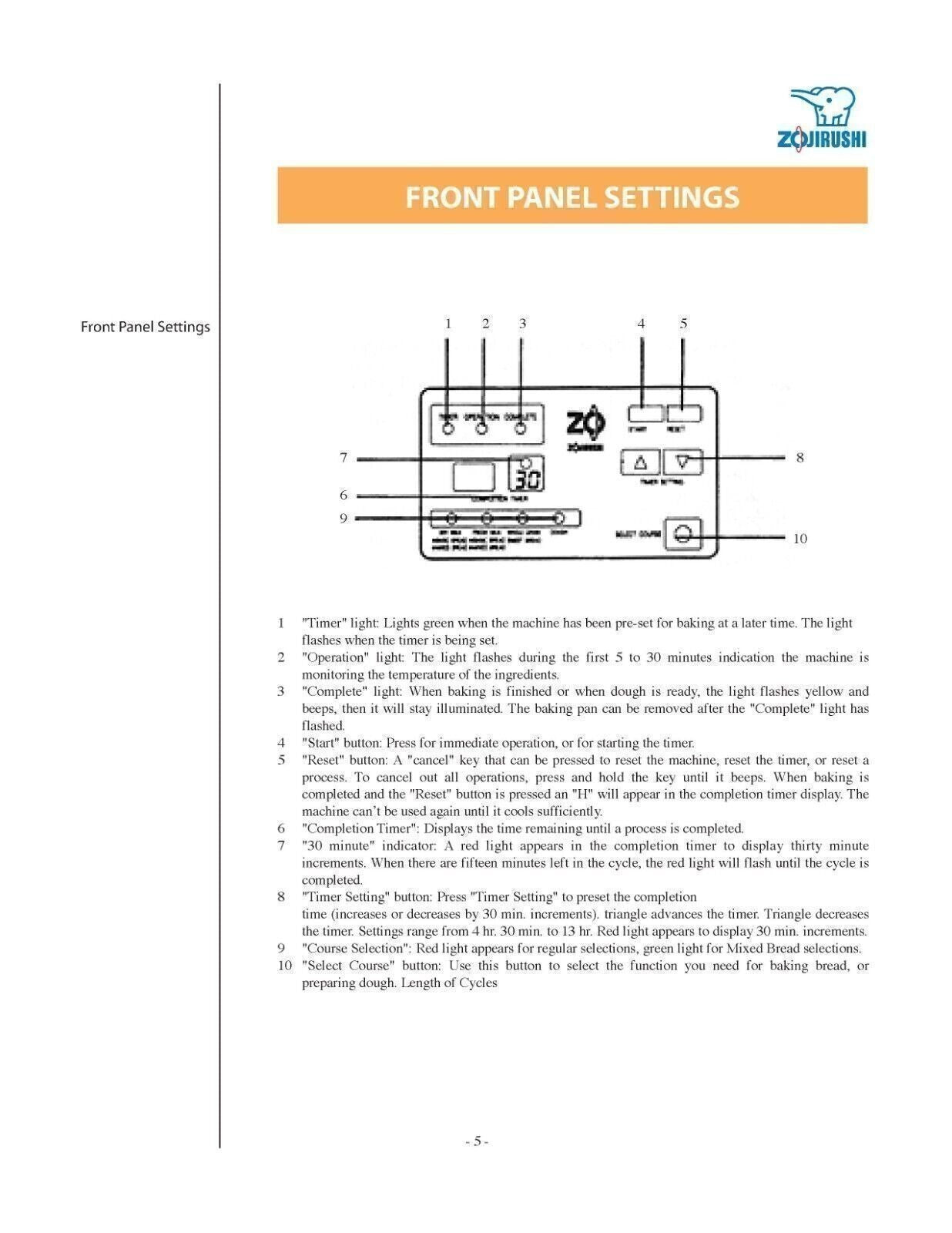 ZOJIRUSHI BBCC-M15 Operation Instructions + Recipes User Manual