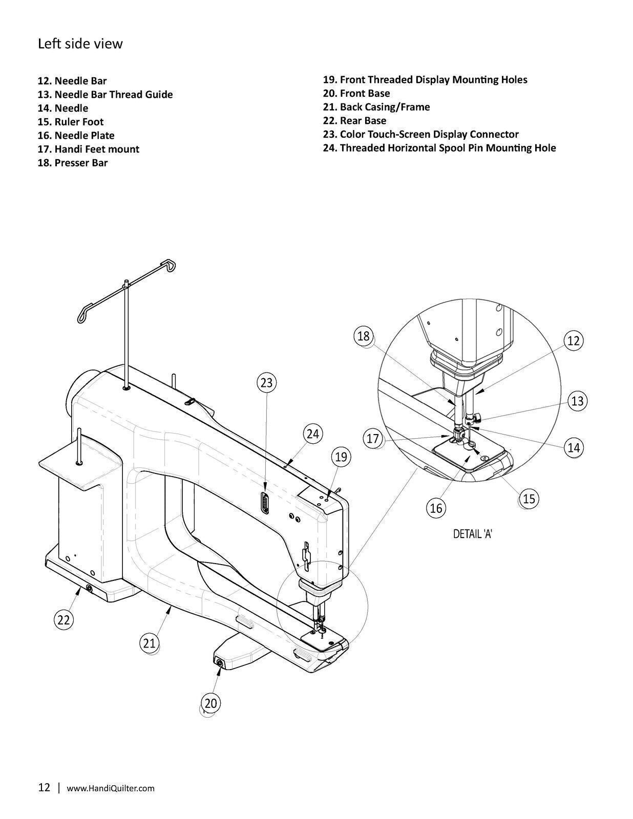 Handi Quilter HQ Simply Sixteen User Owners Manual Instruction - WIRE BINDING
