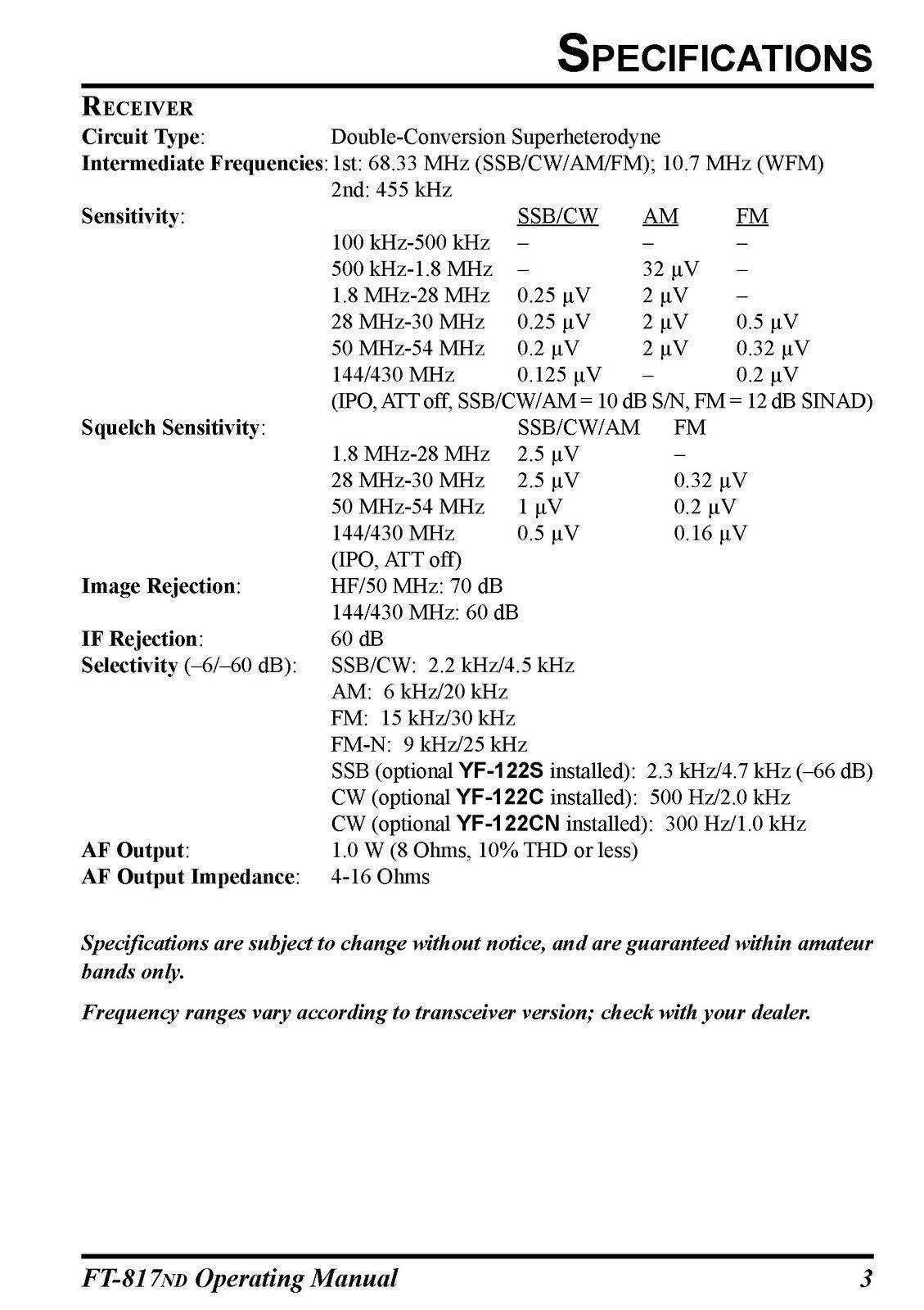 YAESU FT-817ND Transceiver User Instruction Operation Manual, TOUGH WIRE BINDING
