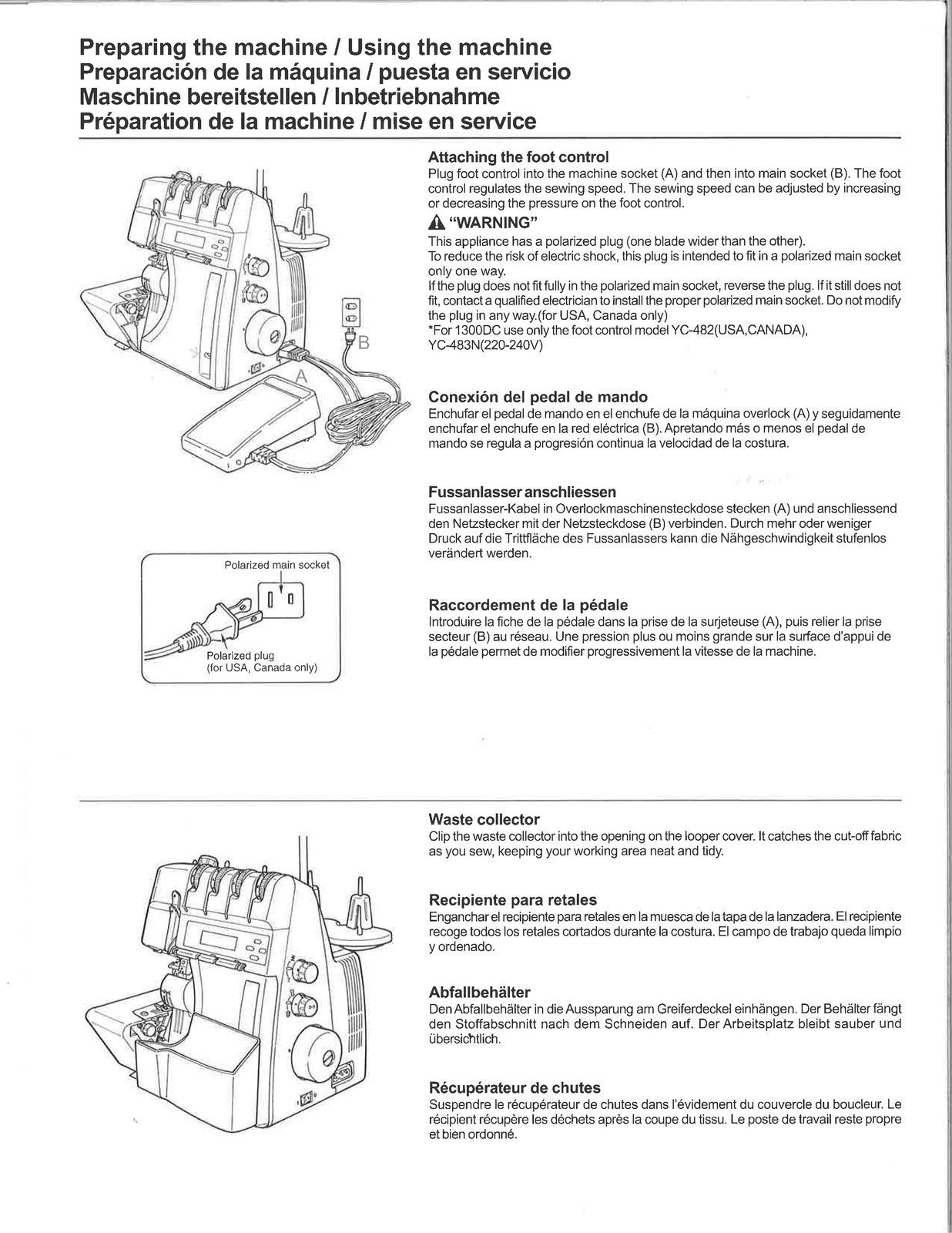 BERNINA Overlocker 1300DC Instruction Manual, STEEL WIRE BOUND PROTECTIVE COVERS