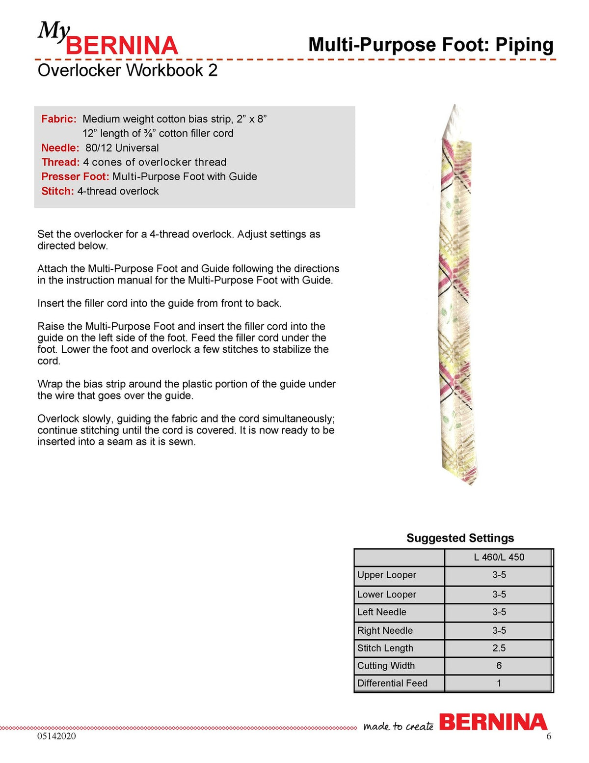 BERNINA Overlocker Workbook 2 Overlocker Plus - STEEL WIRE BOUND - TOUGH COVERS