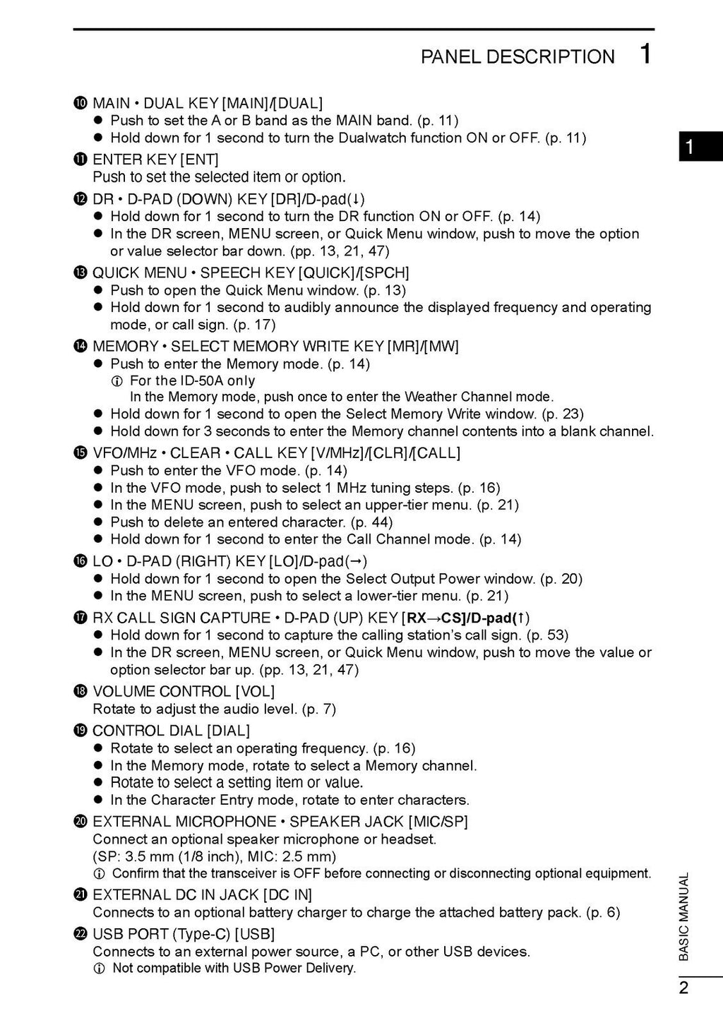 ICOM ID-50A ID-50E TRANSCEIVER BASIC MANUAL, STEEL WIRE BOUND, PROTECTIVE COVERS