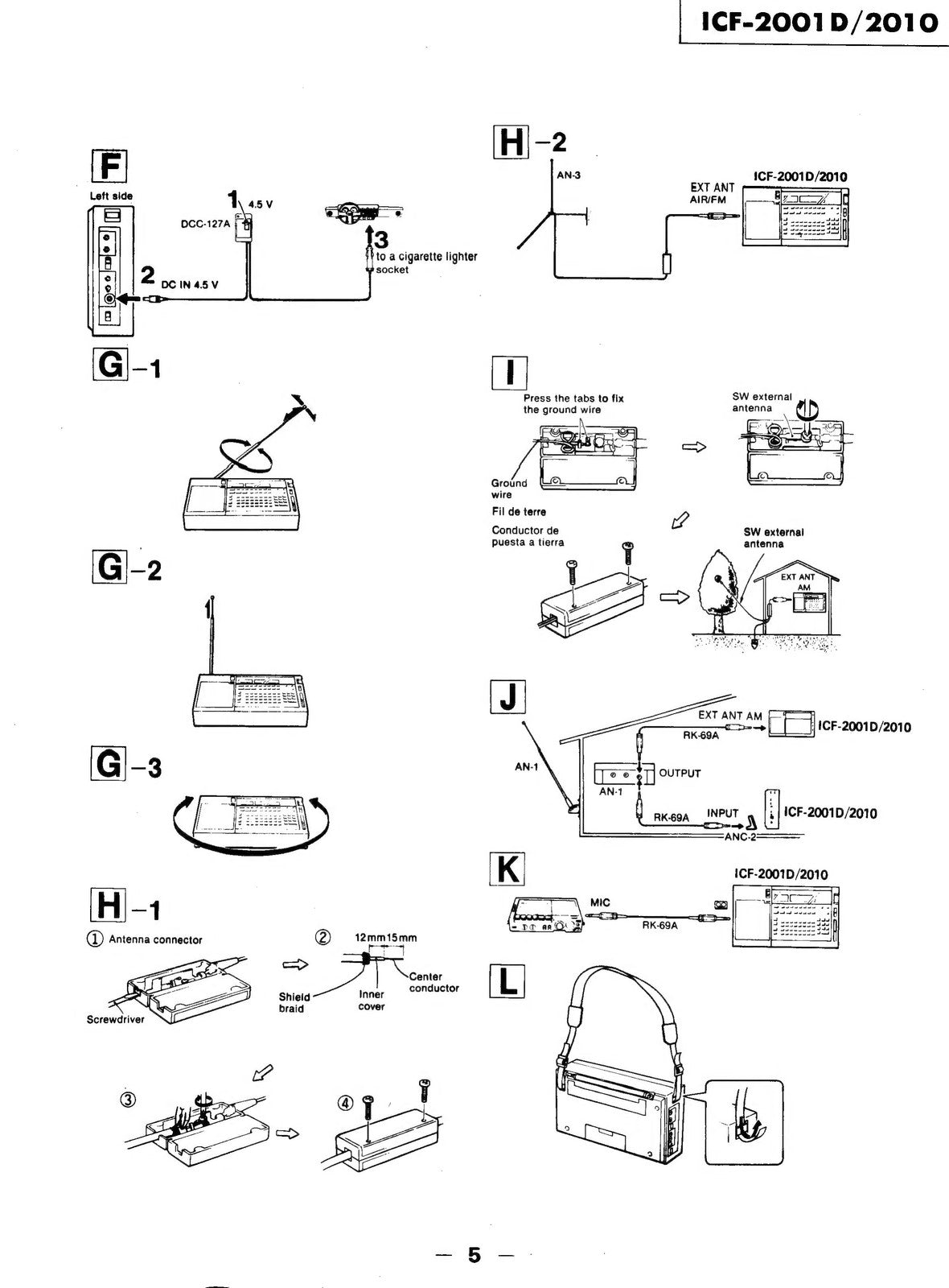 SONY ICF-2001D 2010 Receiver Service Manual - WIRE BOUND - COVERS - XL FOLDOUTS!