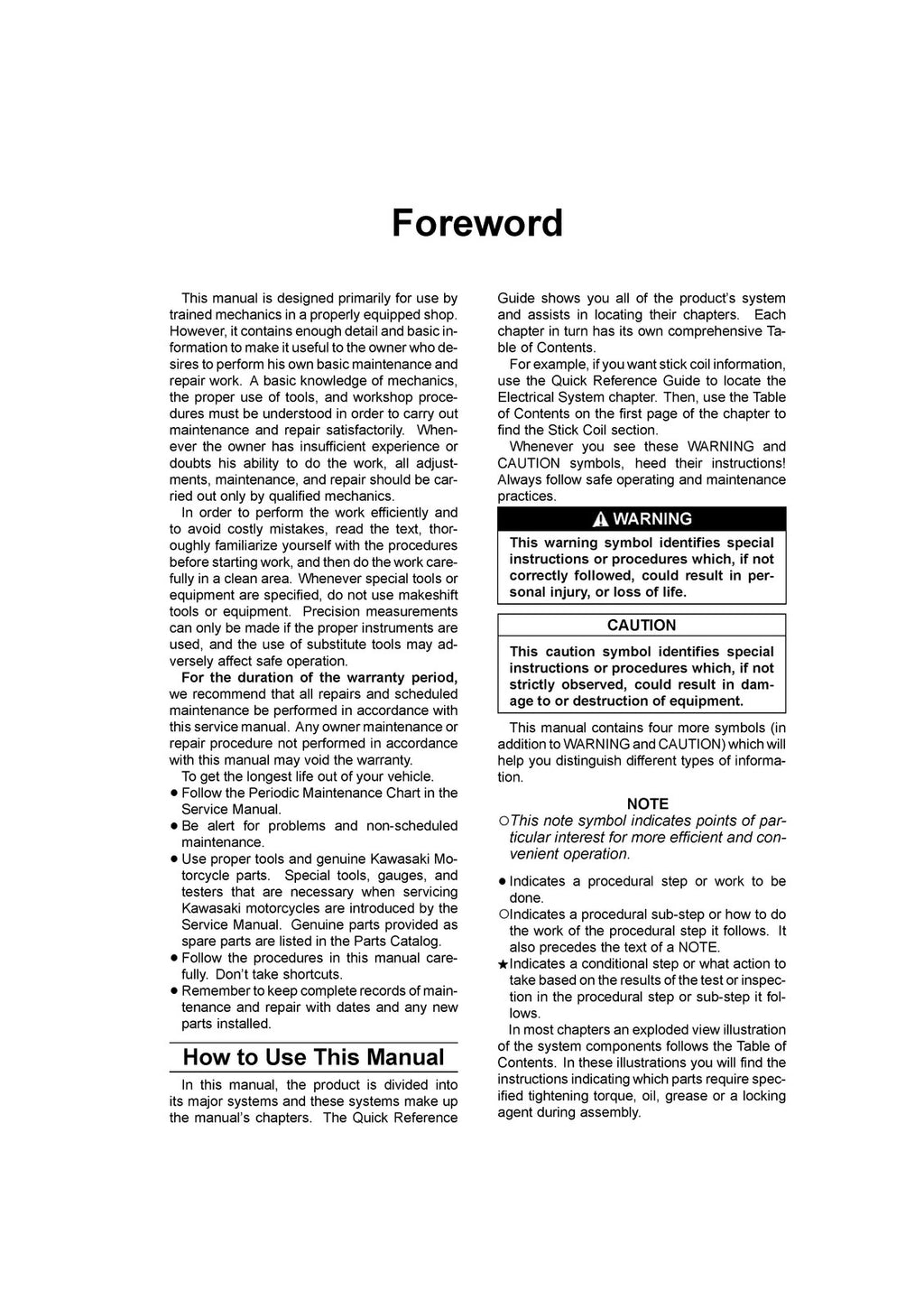 KAWASAKI NINJA ZX-6R (2007 Version) SERVICE MANUAL - WIRE BOUND - TOUGH COVERS