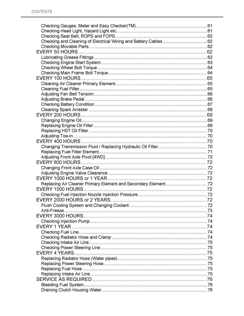 KUBOTA B26TL OPERATORS MANUAL -STEEL WIRE BOUND - PROTECTIVE COVERS