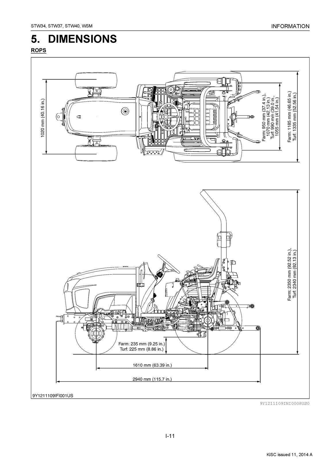 KUBOTA STW34 STW37 STW40 WORKSHOP MANUAL - STEEL WIRE BOUND - PROTECTIVE COVERS