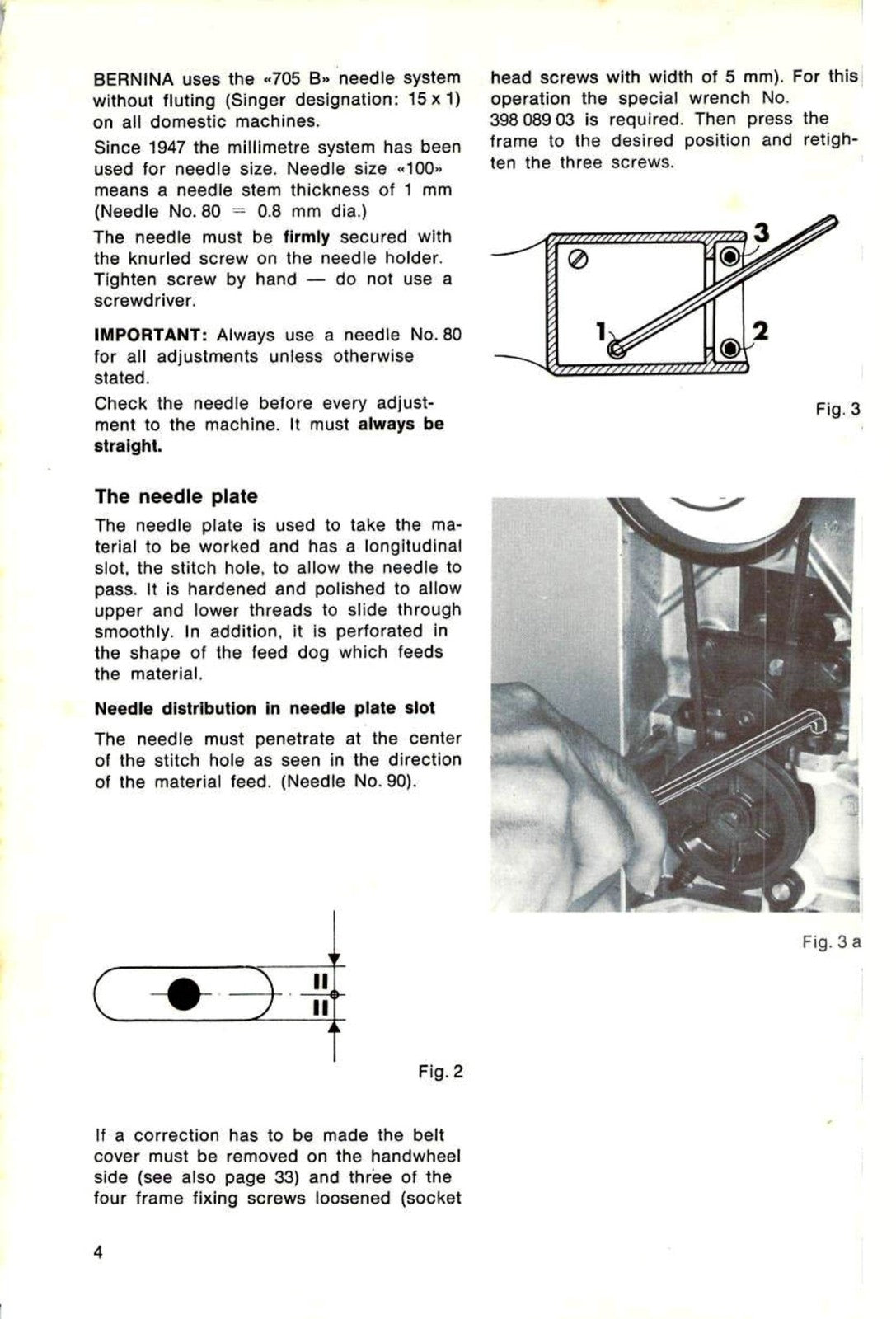BERNINA 830 831 832 Adjustment SERVICE Manual (NOT USER MANUAL) - Bound, Covers