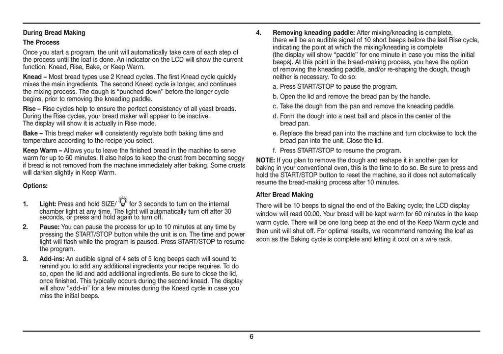 CUISINART CBK-110C Compact Automatic Bread Maker User Manual, Tough WIRE Binding