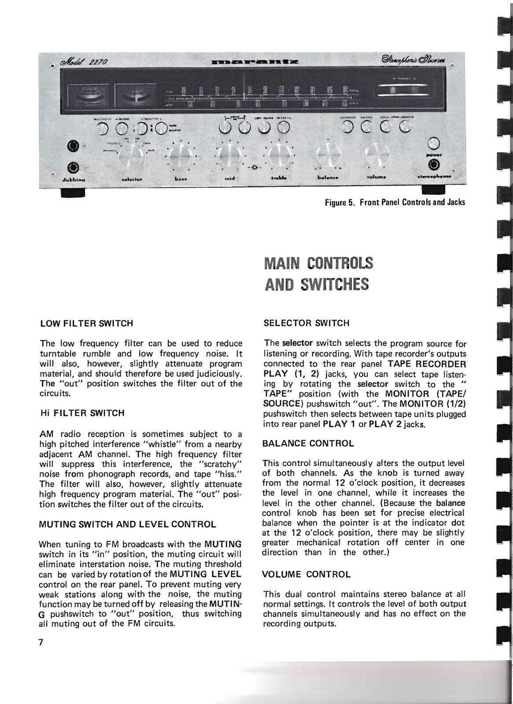 MARANTZ 2270 Receiver User Manual Operation Instructions Guide -  WIRE BINDING