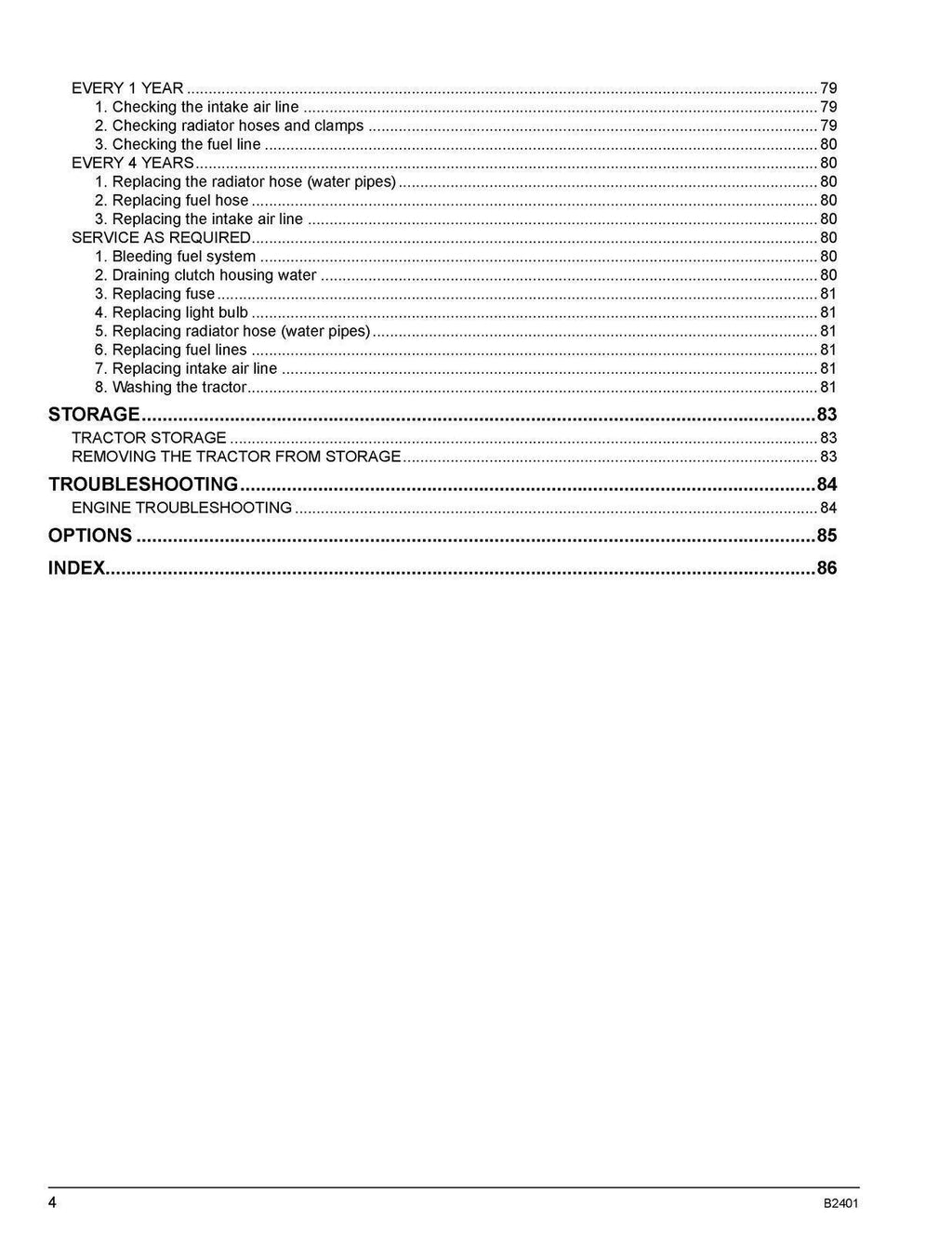 KUBOTA B2401DT B2401DTWO B2401DTN TRACTOR OPERATORS MANUAL - STEEL WIRE BOUND