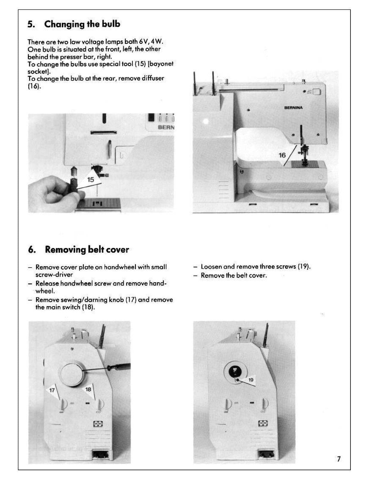 BERNINA 1130 1120 SERVICE Manual Guide  - TOUGH WIRE BINDING & COVERS