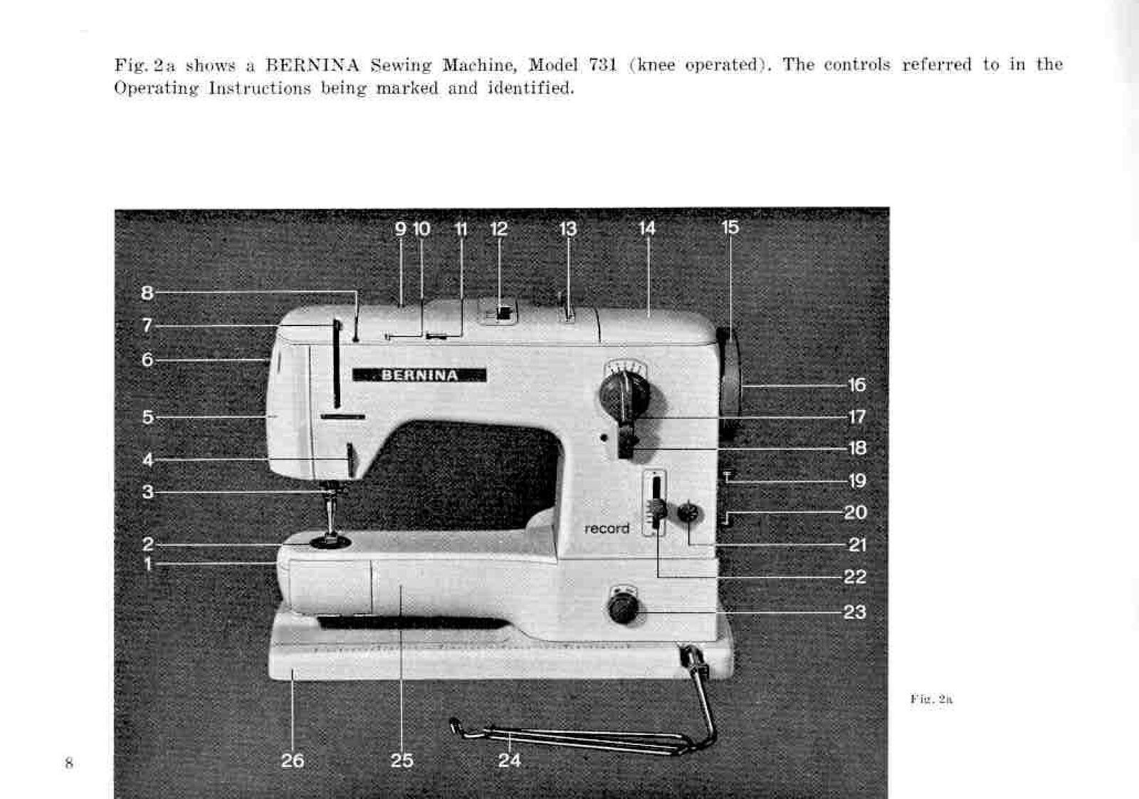 BERNINA 730 Record 731 732 Sewing Machine User Manual Operation Guide