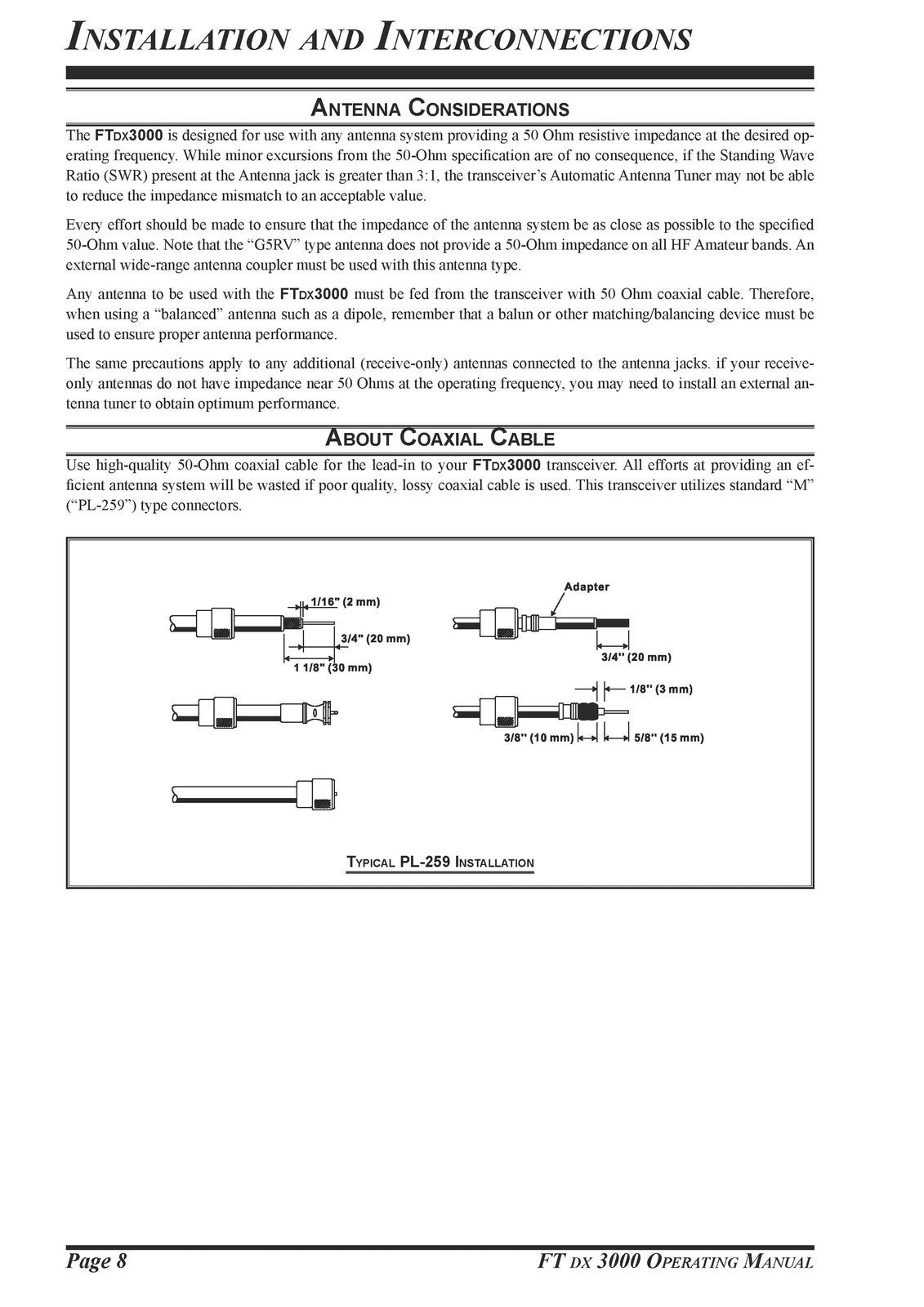 YAESU FT DX 3000 Series Transceiver Operating Manual- STEEL WIRE BOUND - COVERS