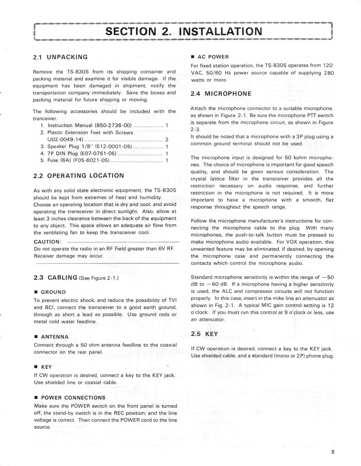 KENWOOD TS-830S Instruction Manual - STEEL WIRE BOUND - PROTECTIVE COVERS