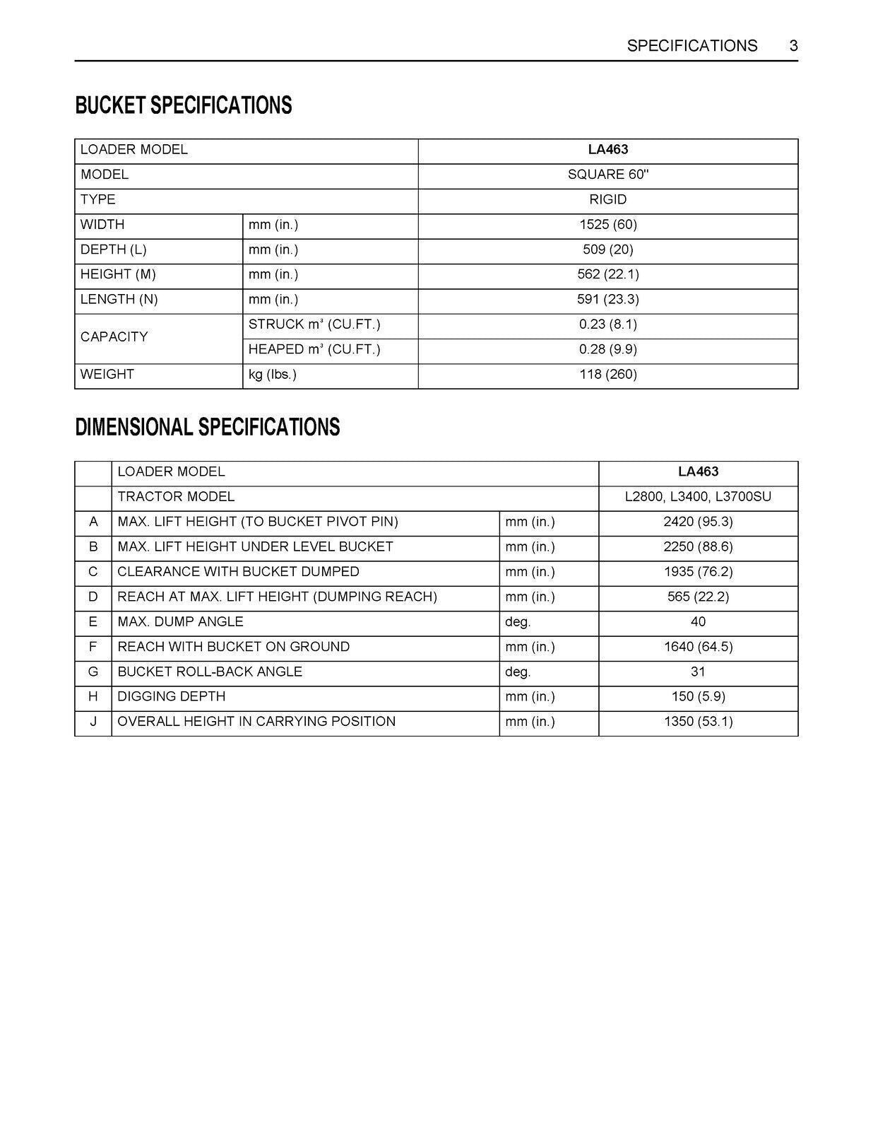KUBOTA LA463 LOADER OPERATORS MANUAL - STEEL WIRE BOUND - PROTECTIVE COVERS