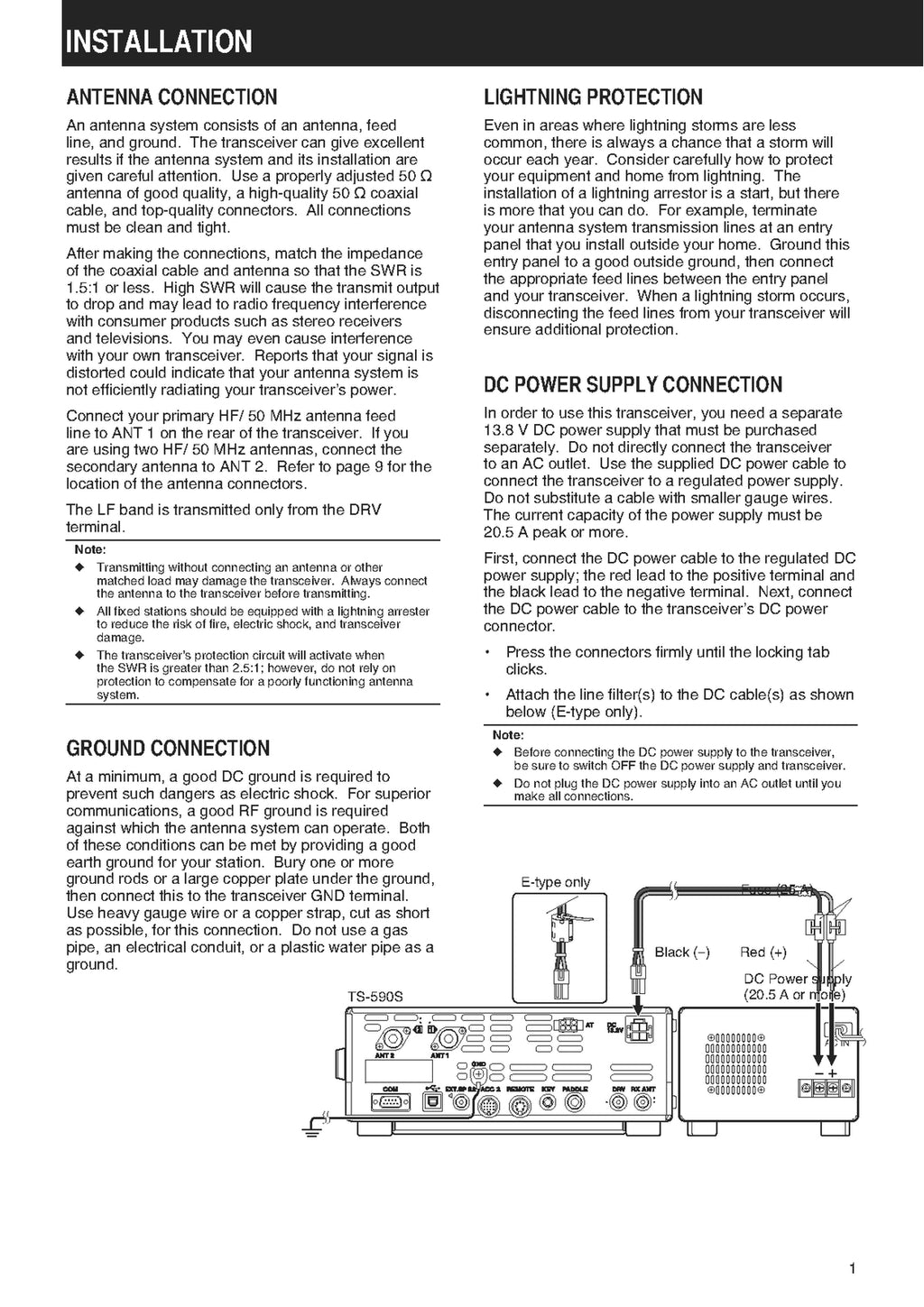 KENWOOD TS-590 TRANSCEIVER INSTRUCTION MANAUL - STEEL WIRE BOUND - TOUGH COVERS