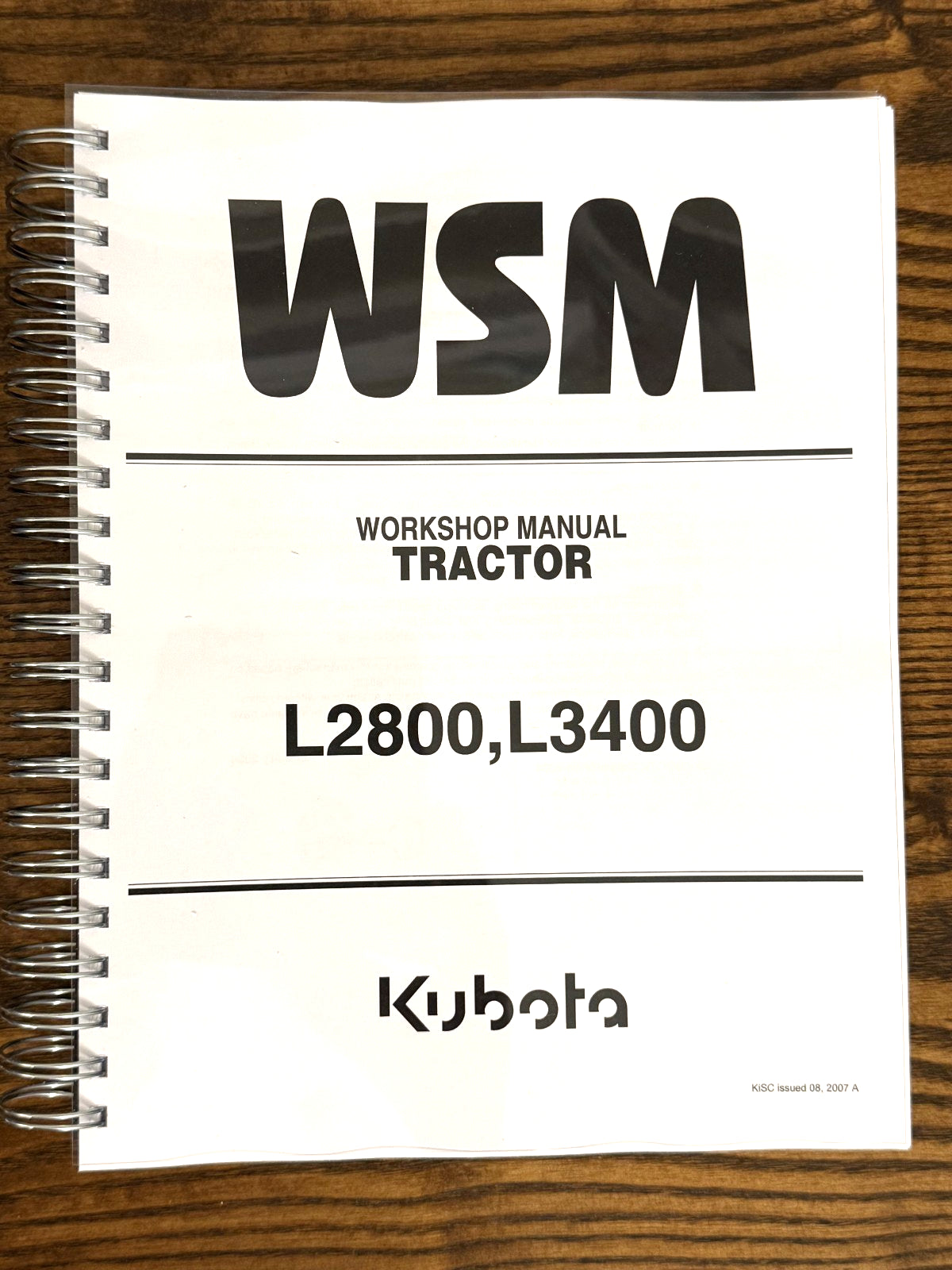 KUBOTA L2800 L3400 WORKSHOP MANUAL TRACTOR - WIRE BOUND, COVERS, XL FOLDOUTS