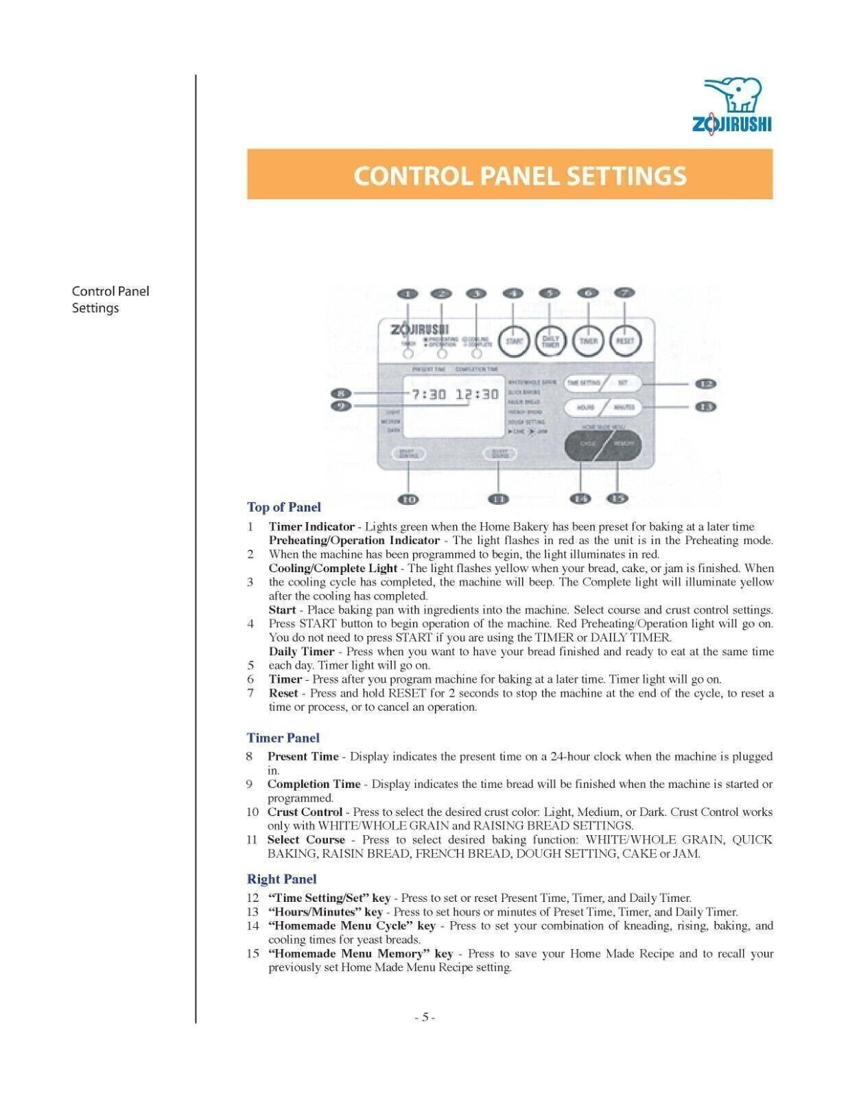 ZOJIRUSHI BBCC-S15A User Manual Owners Instruction Booklet Plus LOTS of Recipes!