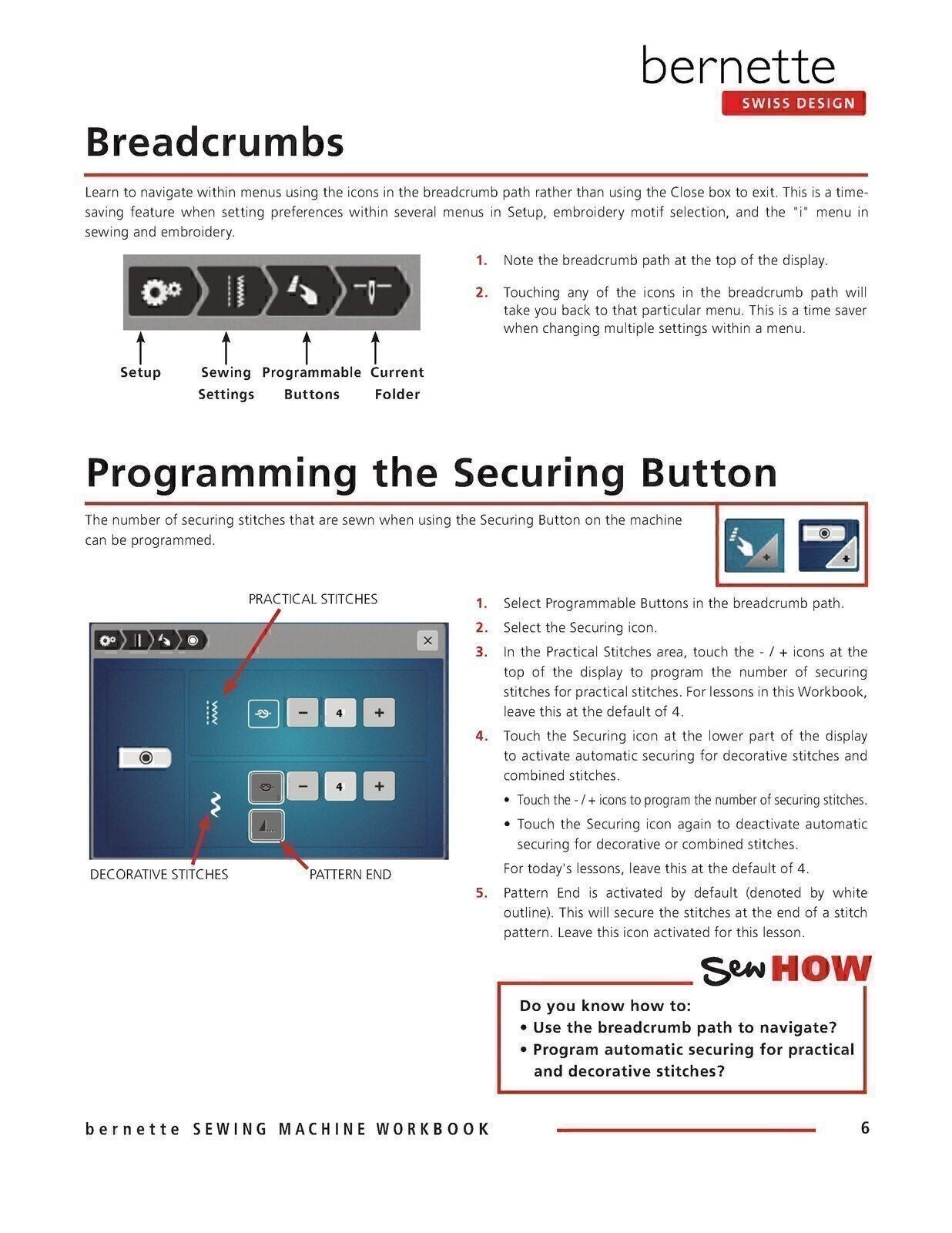 BERNINA Bernette Sewing Machine Mastery Workbook B77 B79 - ROBUST WIRE BINDING