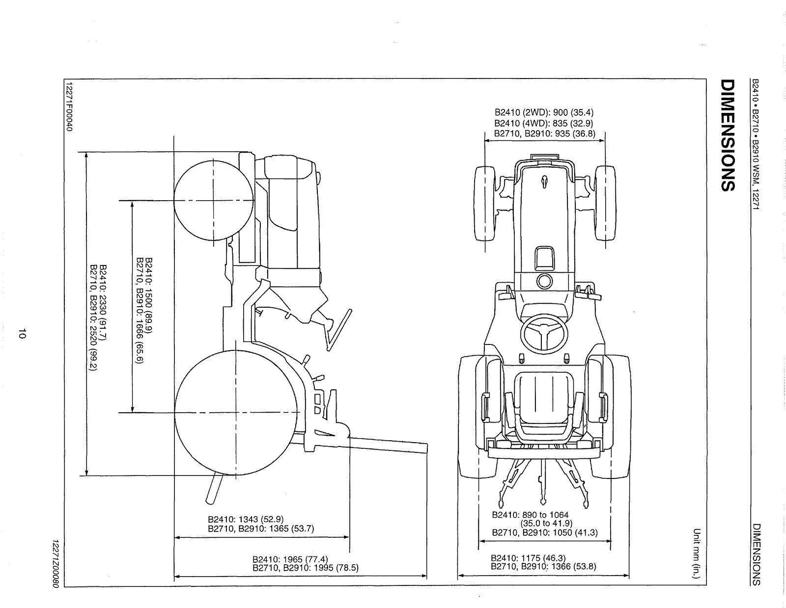 KUBOTA B2410 B2710 B2910 B7800 HSD TRACTOR WORKSHOP MANUAL - STEEL WIRE BOUND