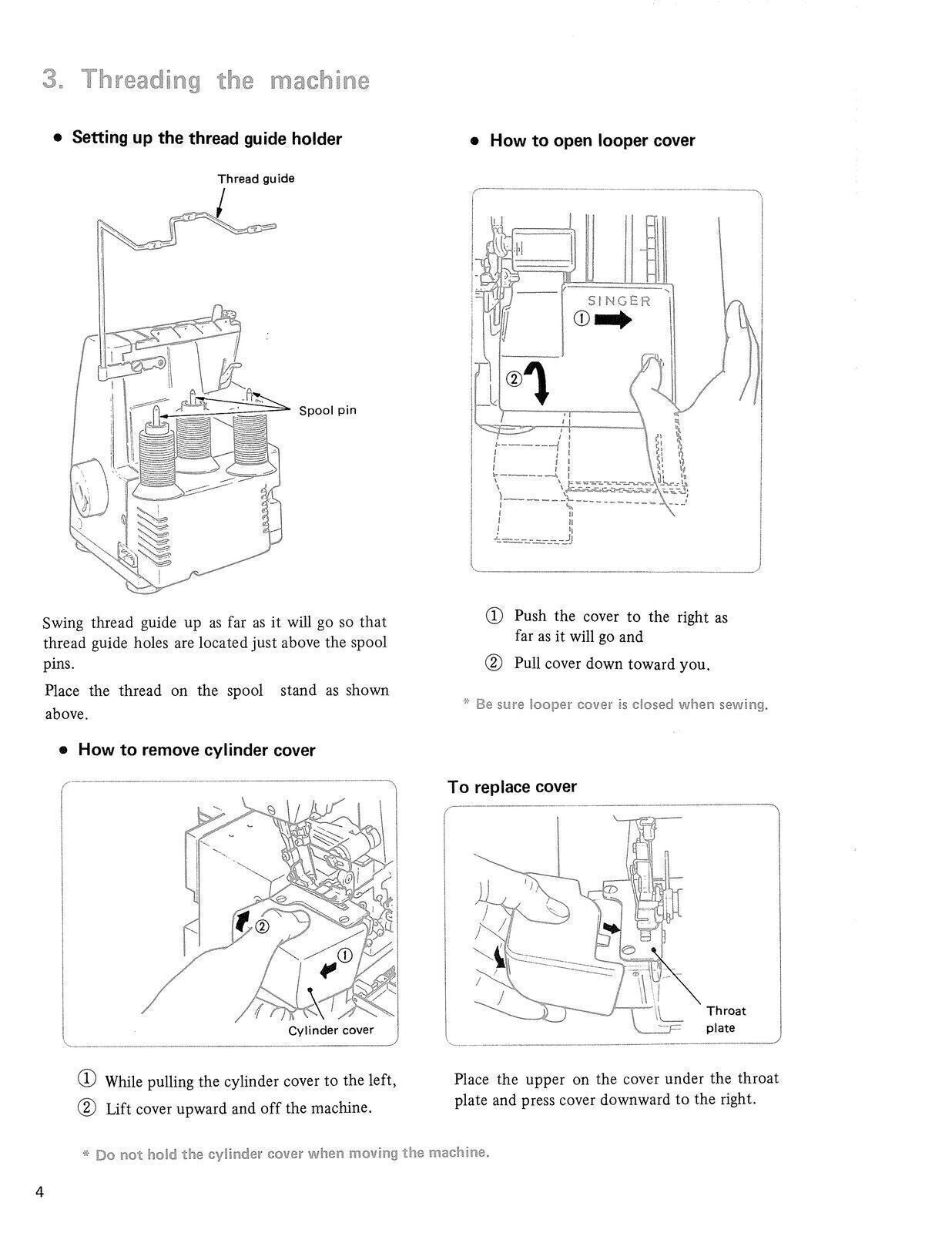 SINGER Overlock 14U32 14U32A User Manual Instructions [DURABLE WIRE BINDING]