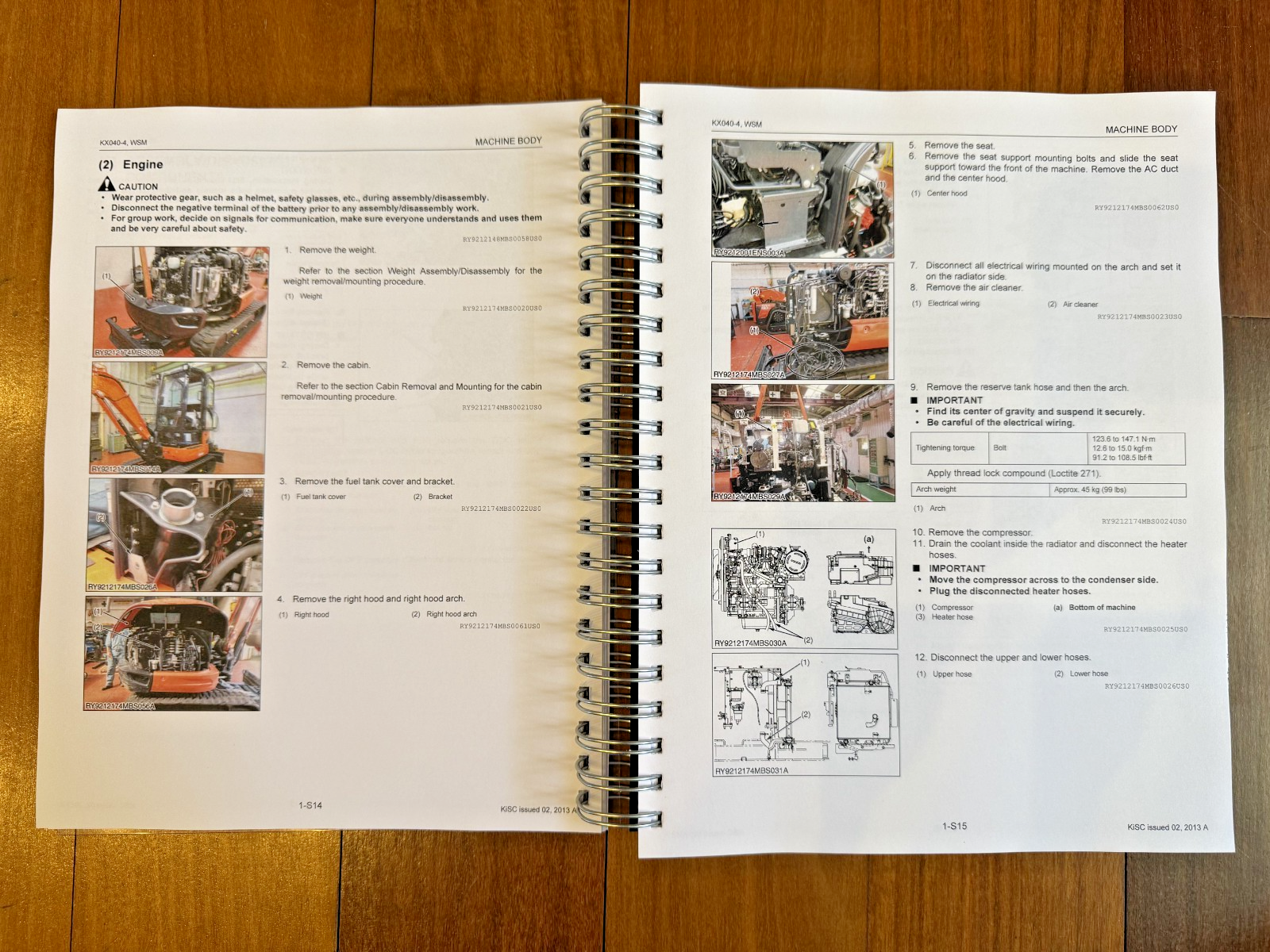 KUBOTA KX040-4 Excavator Workshop Manual 2013 - BOUND - COVERS - XL FOLDOUTS