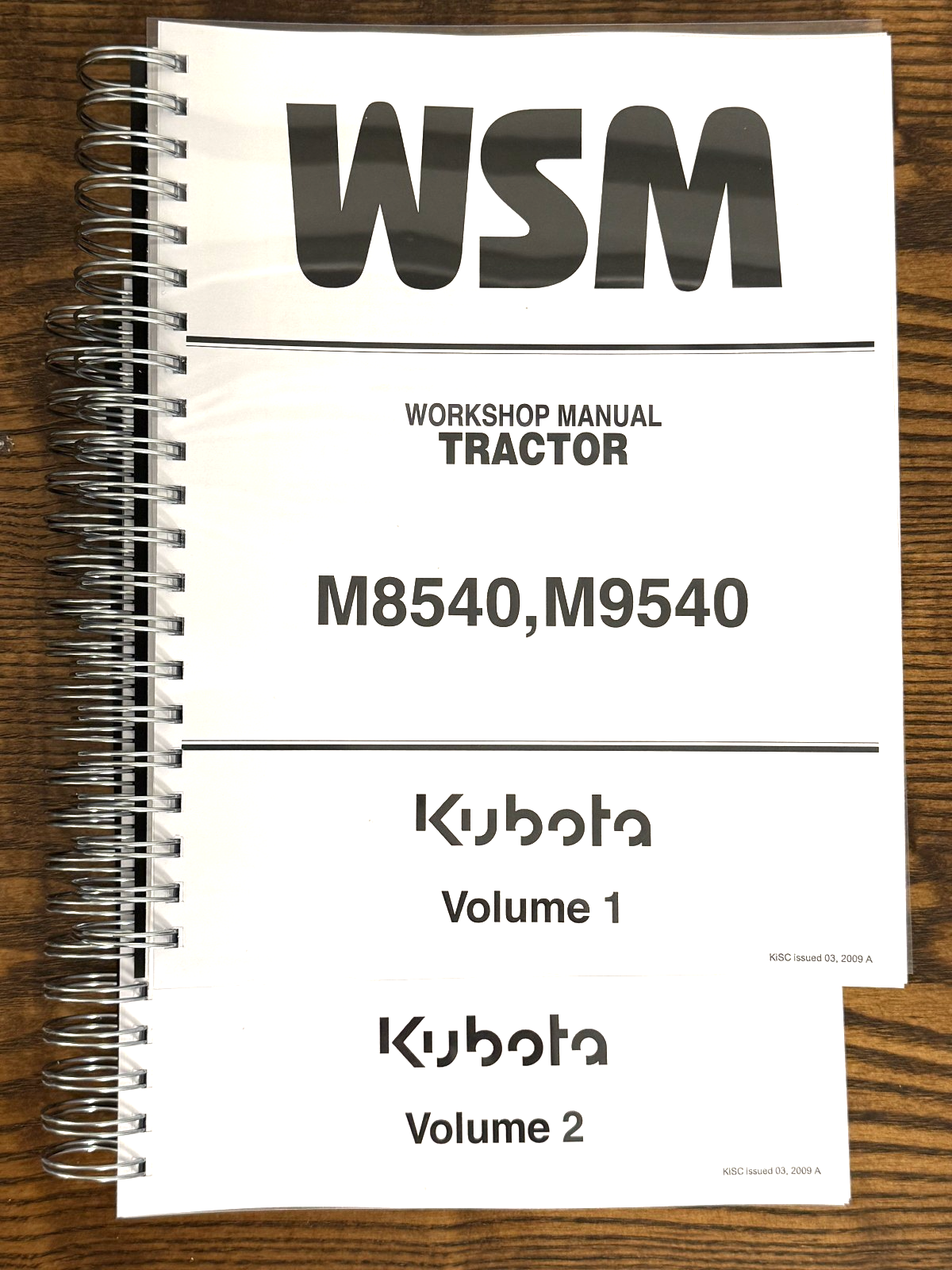 KUBOTA M8540 M9540 WORKSHOP MANUAL - STEEL BOUND - COVERS - 2 VOLS - XL FOLDOUTS