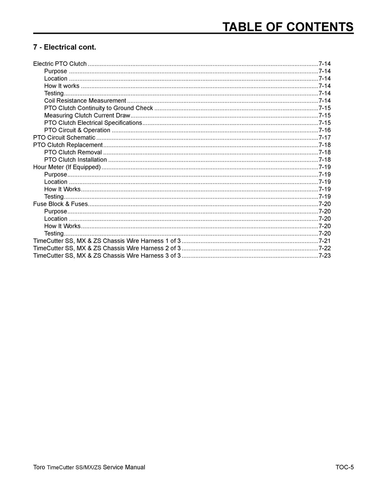 TORO Timecutter SS MX ZS 2011-2013 SERVICE Manual Instruction Owners User Manual