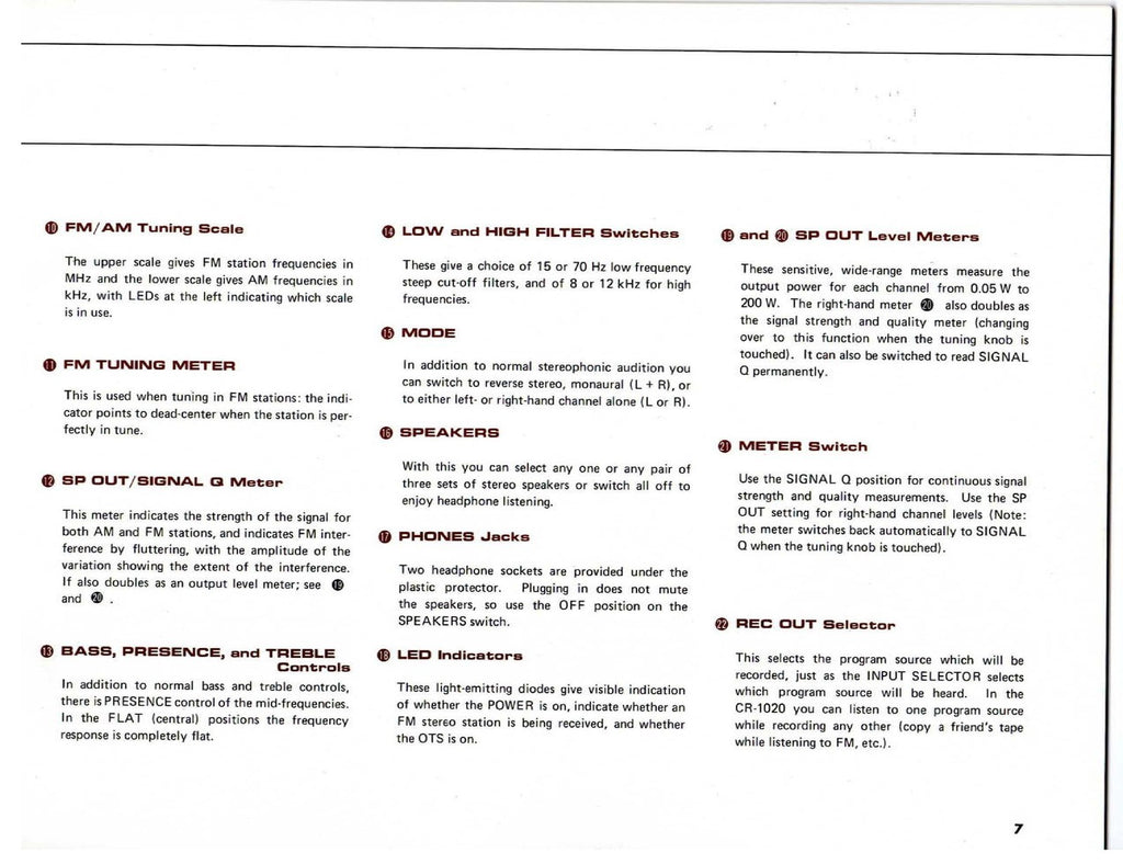 YAMAHA CR1020 Receiver Owners Manual - STEEL WIRE BOUND - PROTECTIVE COVERS