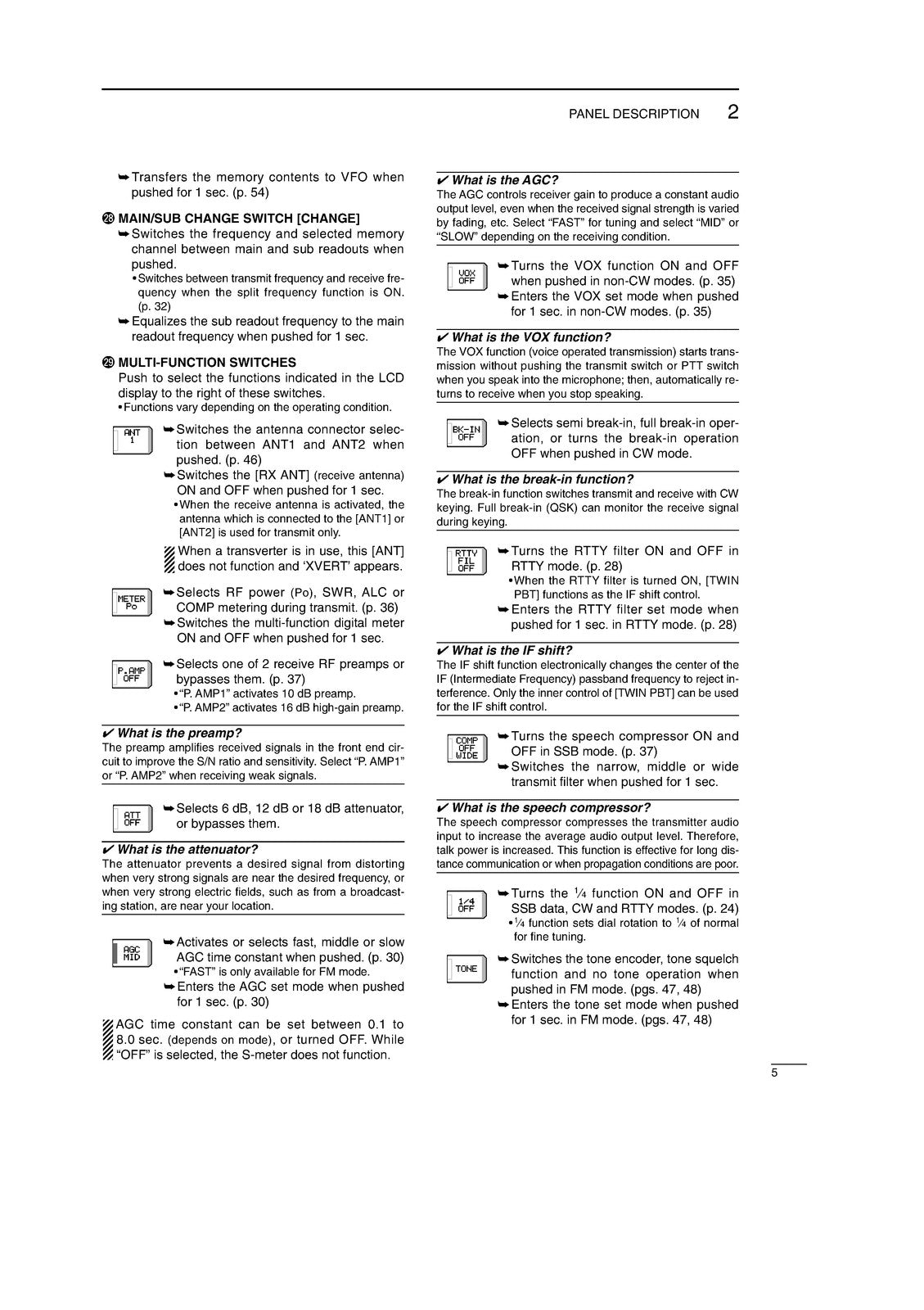ICOM IC-756PROII HF/50 MHz Transceiver Instruction Manual WIRE BOUND, COVERS