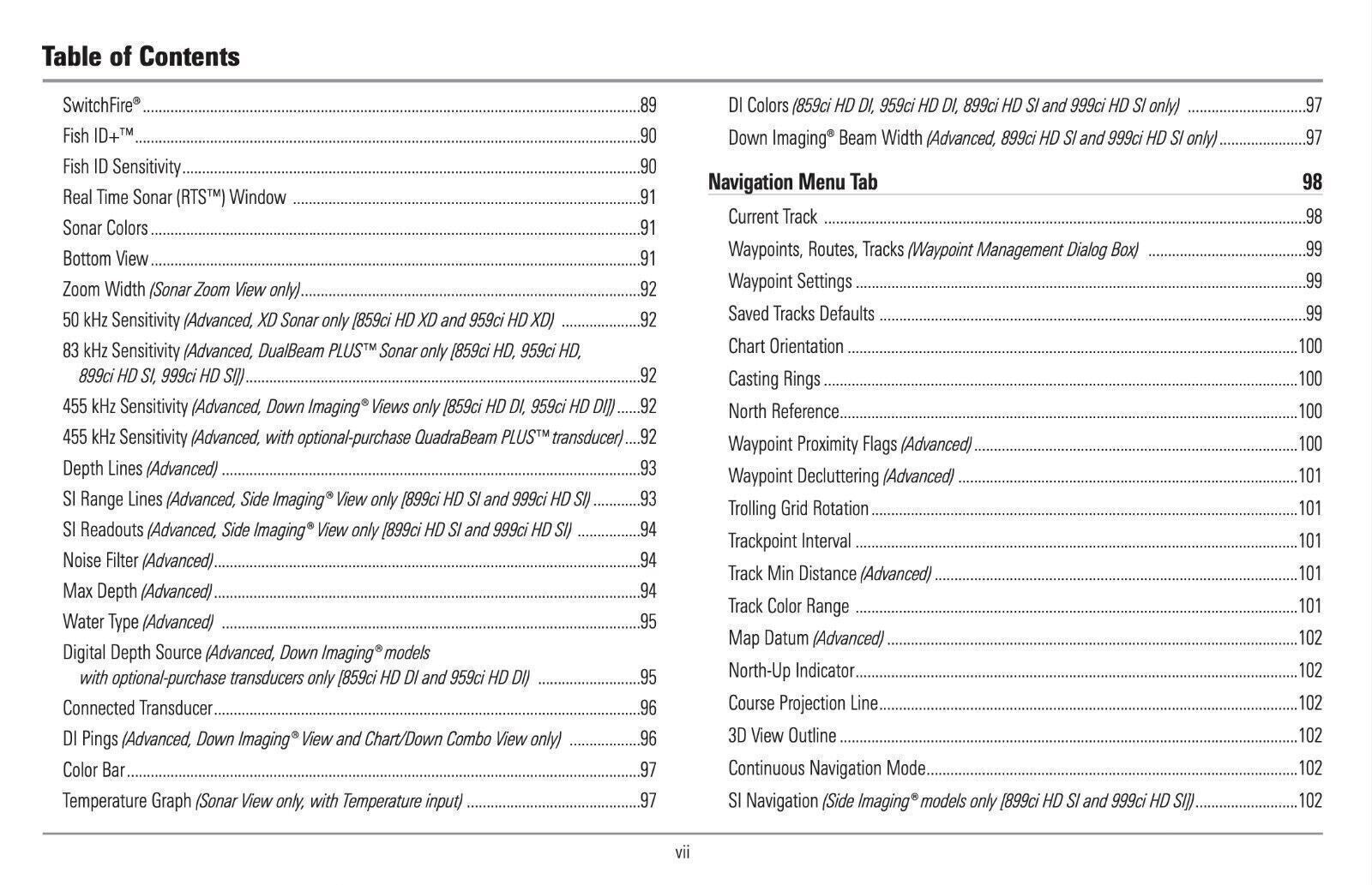 Humminbird 959ci HD 999ci HD 800 Series 900 Series Owners Manual Instructions