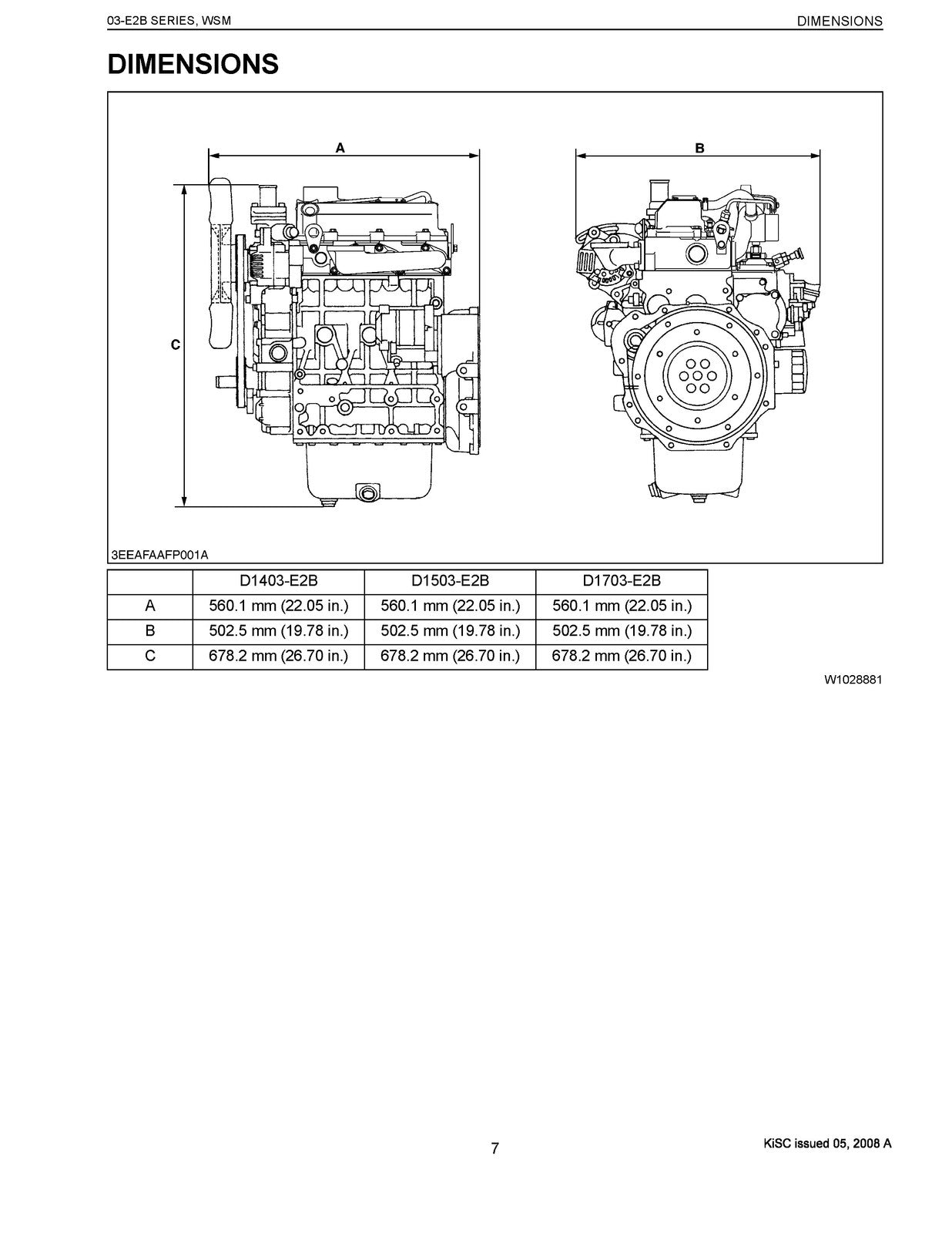 KUBOTA 03-E2B Series Workshop Manual - WIRE BOUND - TOUGH COVERS