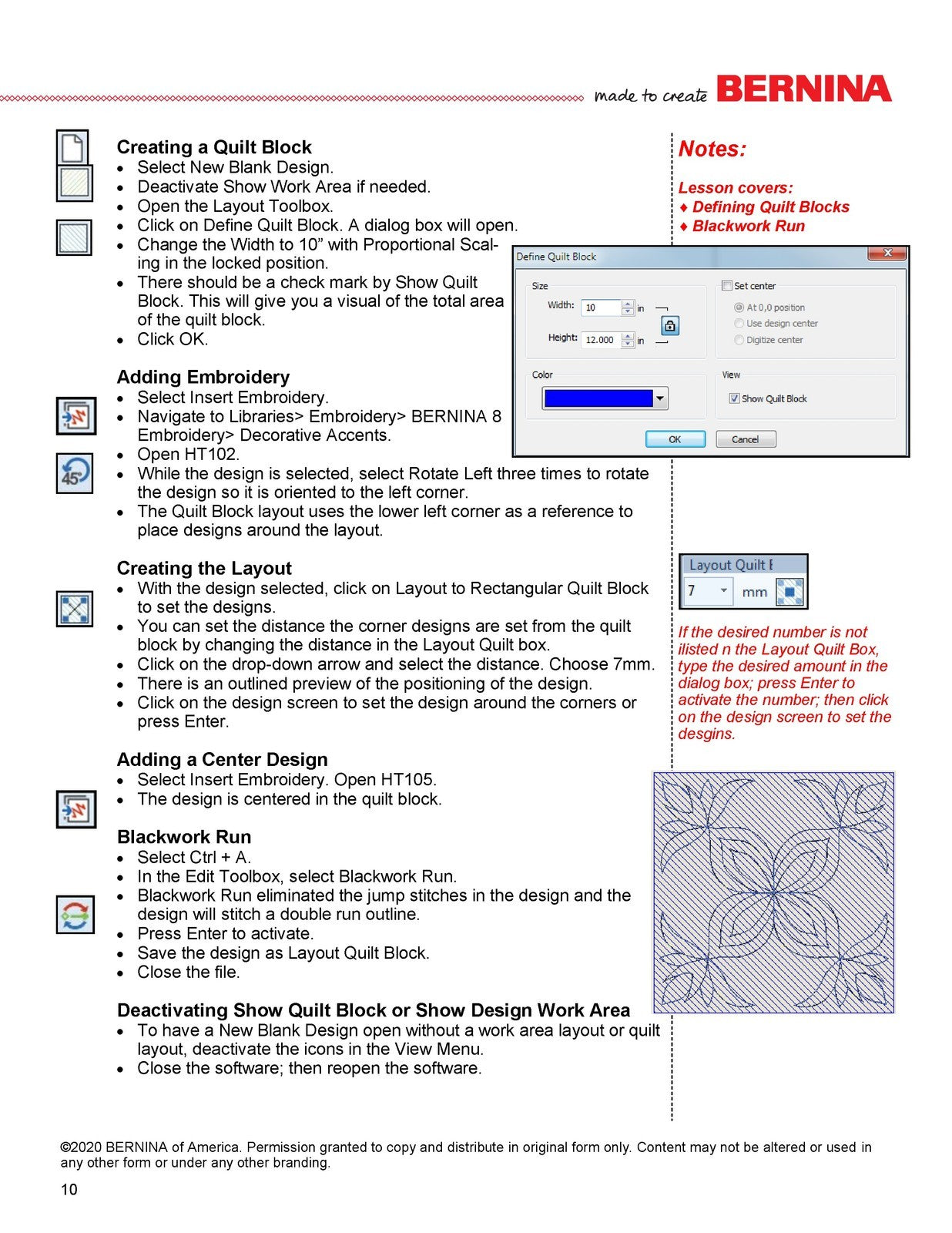 BERNINA Embroidery Software 8.2 WORKBOOK 3 ADVANCED FEATURES, WIRE BOUND, COVERS