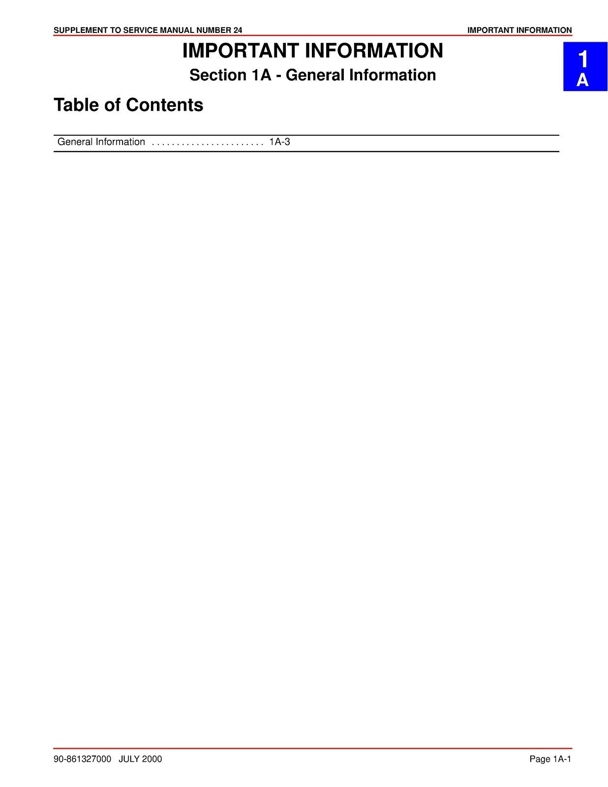 MERCURY MERCRUISER SUPPLEMENT TO NO. 24 SERVICE MANUAL, WIRE BOUND, TOUGH COVERS